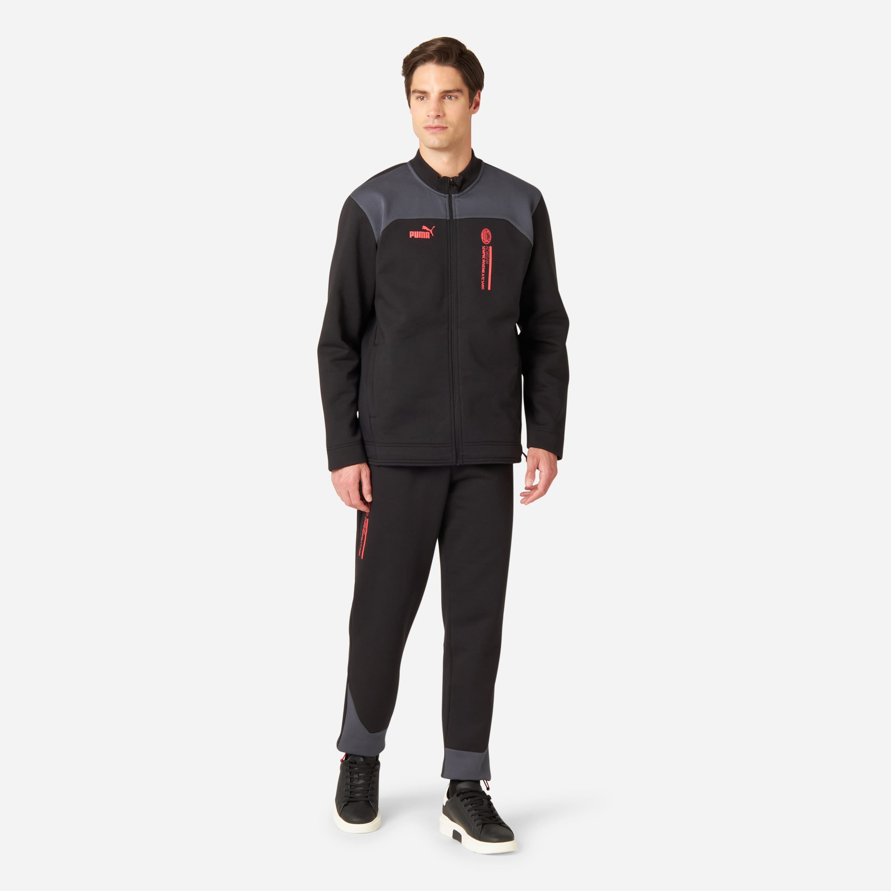 AC Milan Football Culture Felpa con Zip Uomo Tasche