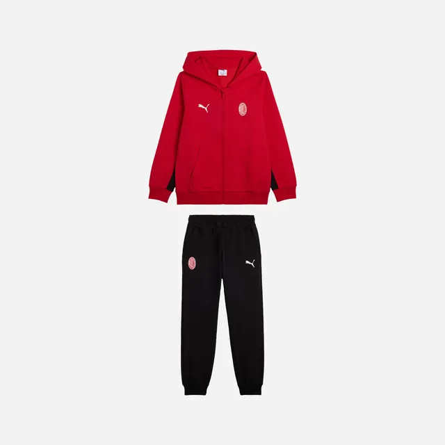 AC Milan Culture Tuta bimbo rossa zip cappuccio 6-14 anni