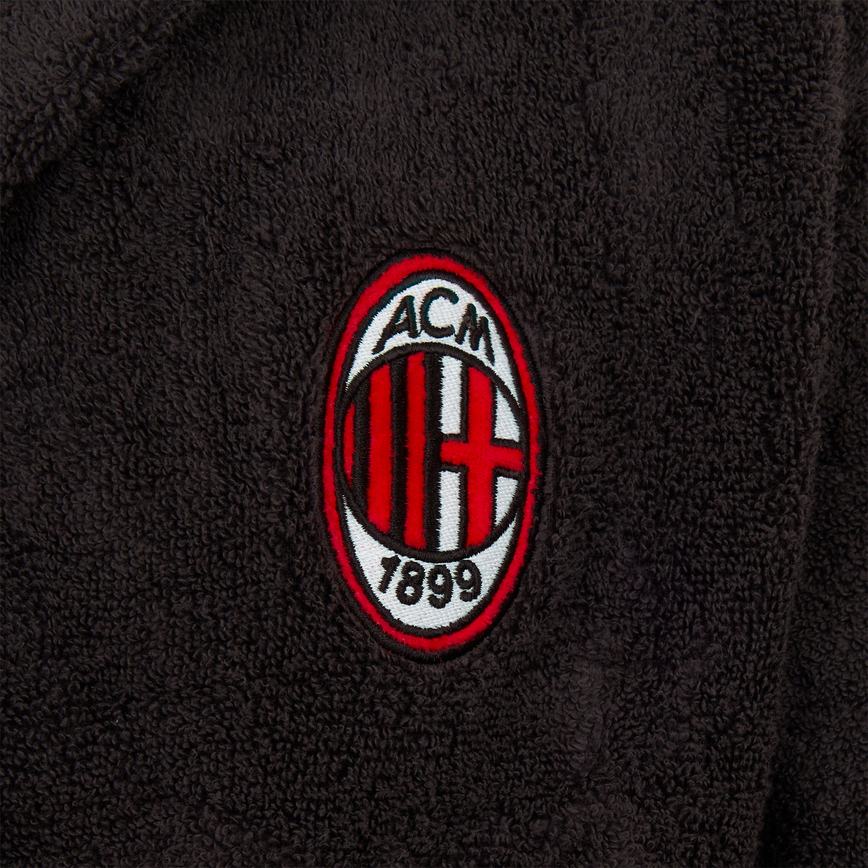 AC Milan accappatoio nero cotone uomo con cappuccio