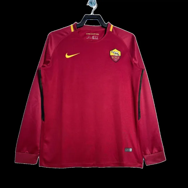 Roma 2017/18 Manica Lunga Maglia Retro rossa