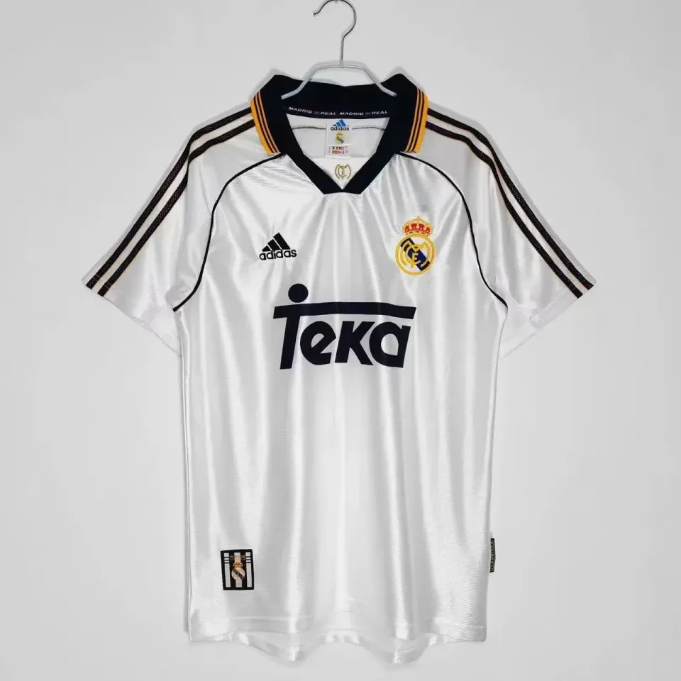 Real Madrid 1998/99 maglia calcio retro bianca Teka