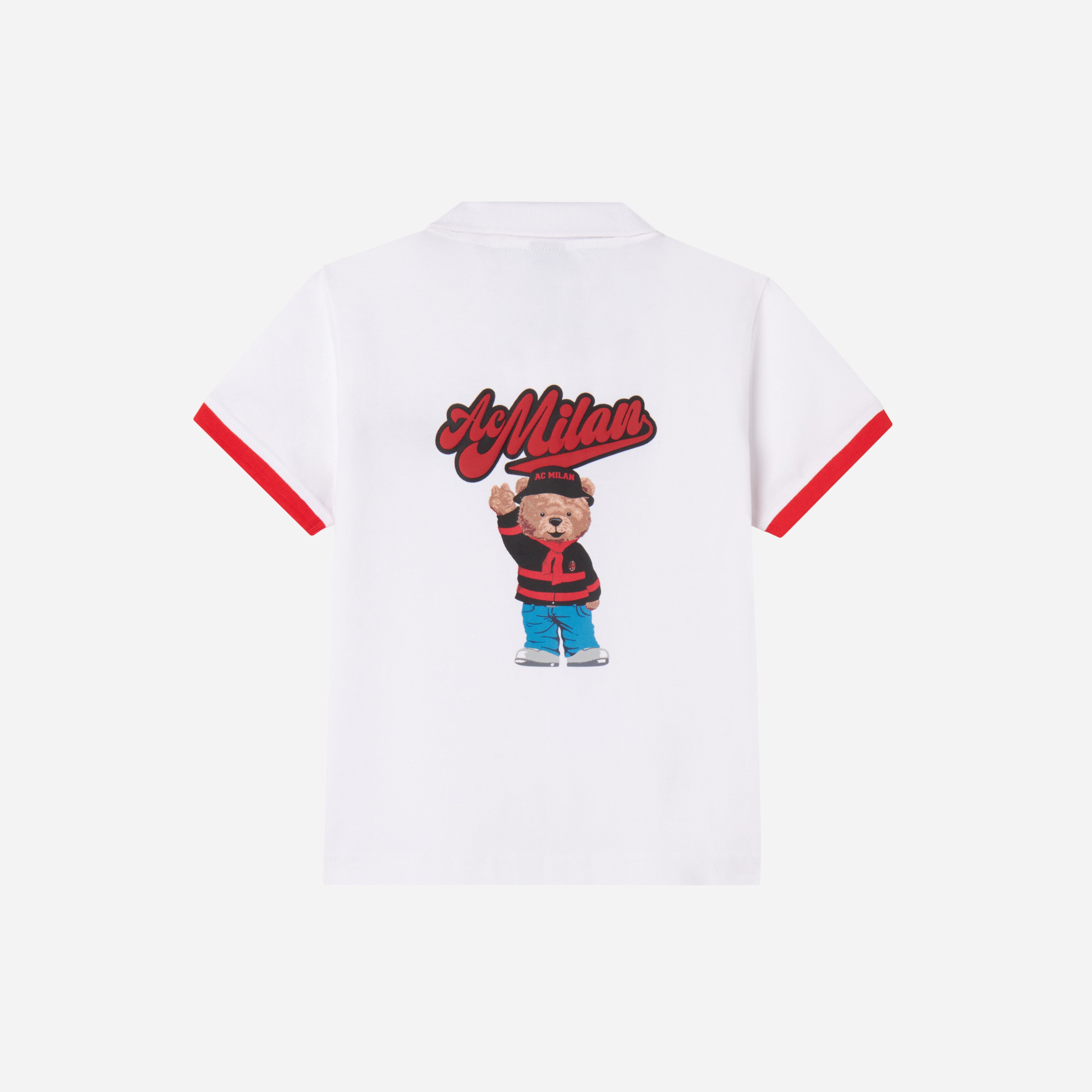 AC Milan Teddy Polo Bambino Bianca Manica Corta