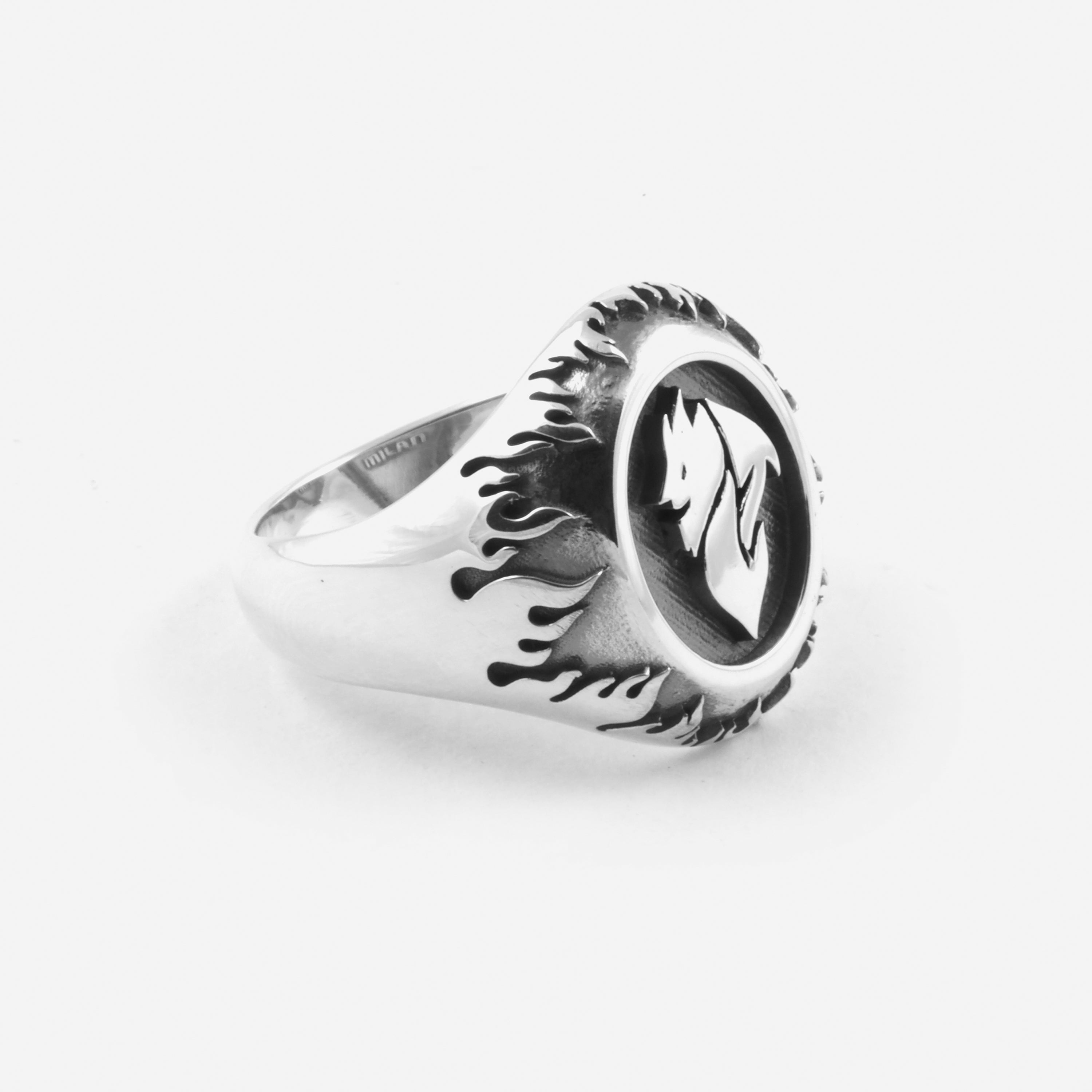 AC Milan Nove25 Silver Devil anello chevalier 18