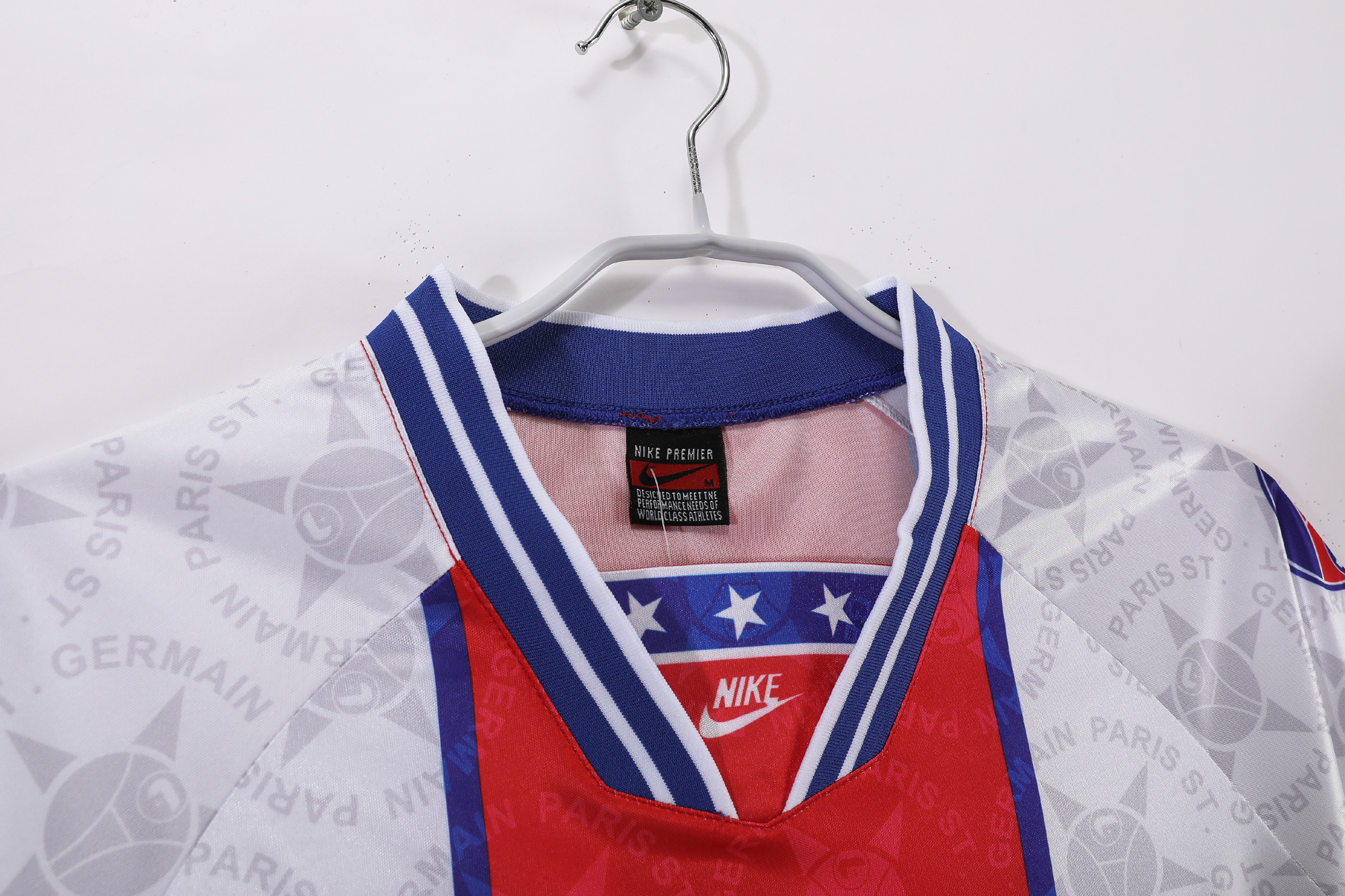 PSG Away 1994/95 maglia calcio blu striscia rossa