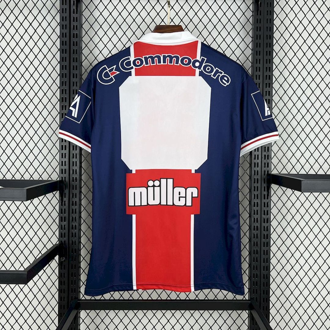 PSG 1991/92 Maglia Home Blu Striscia Rossa