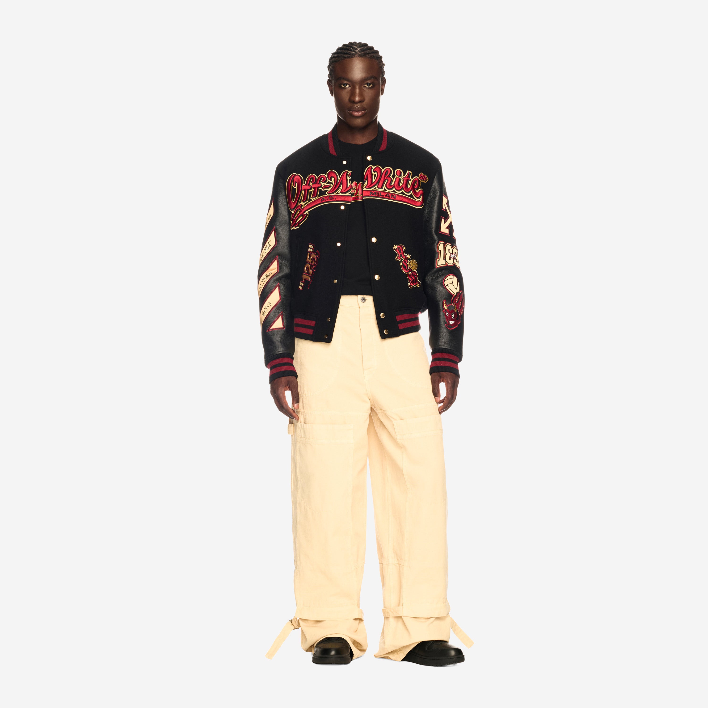 AC Milan Off-White varsity jacket giacca ricamata