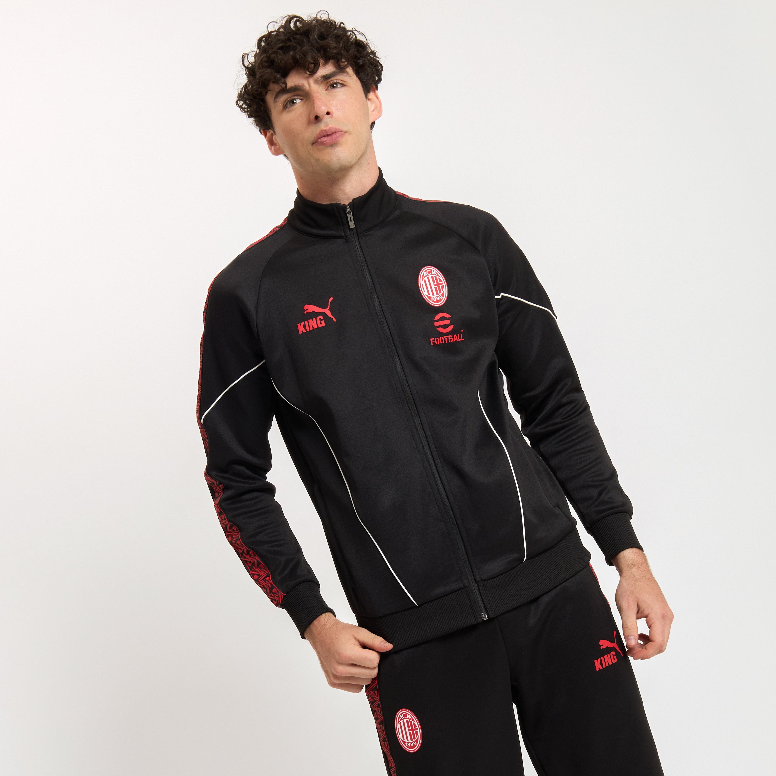 AC Milan King giacca uomo nera zip taglia regolare