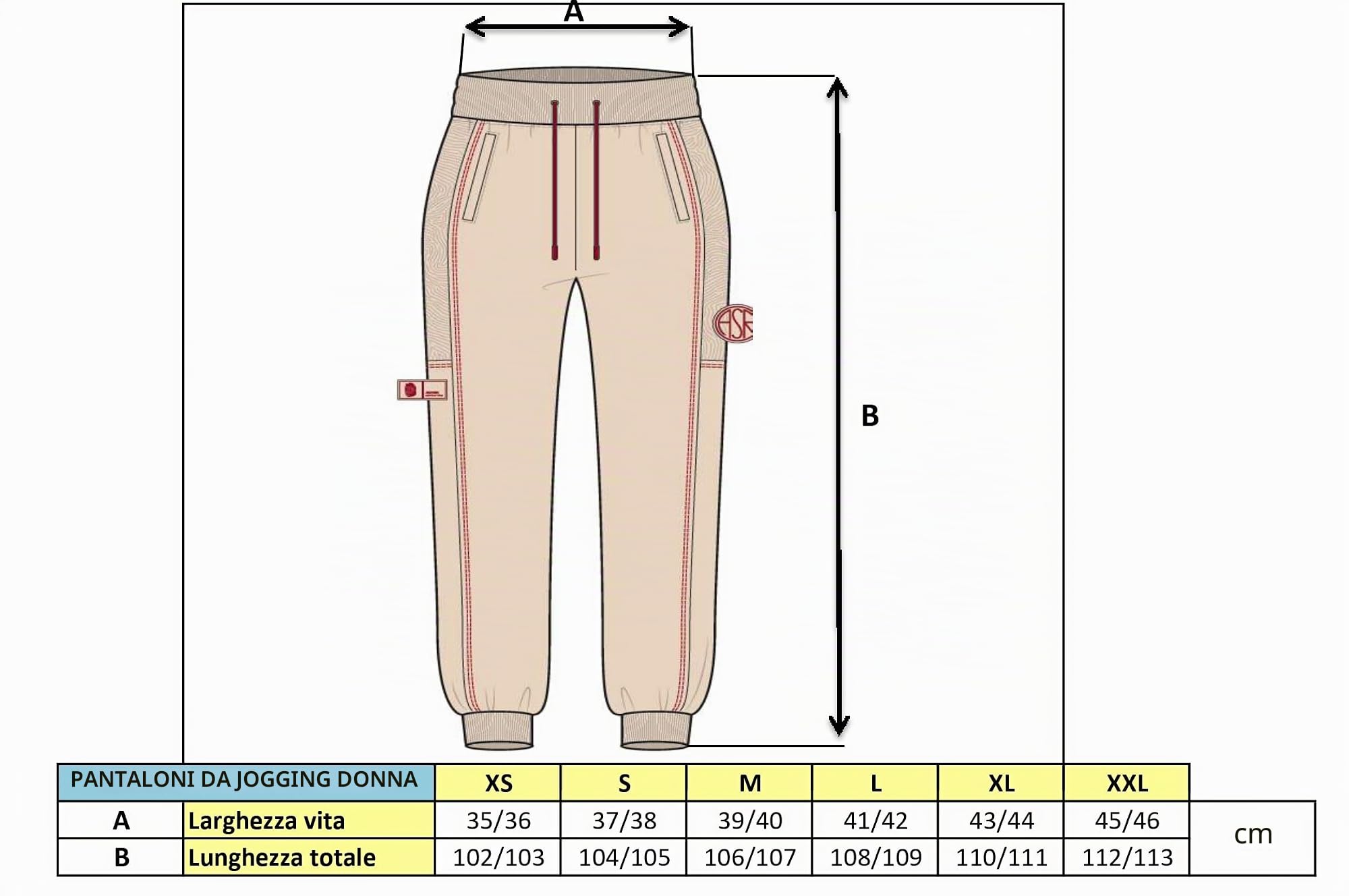 AS Roma Imprinting Jogger Pantaloni tuta crema M