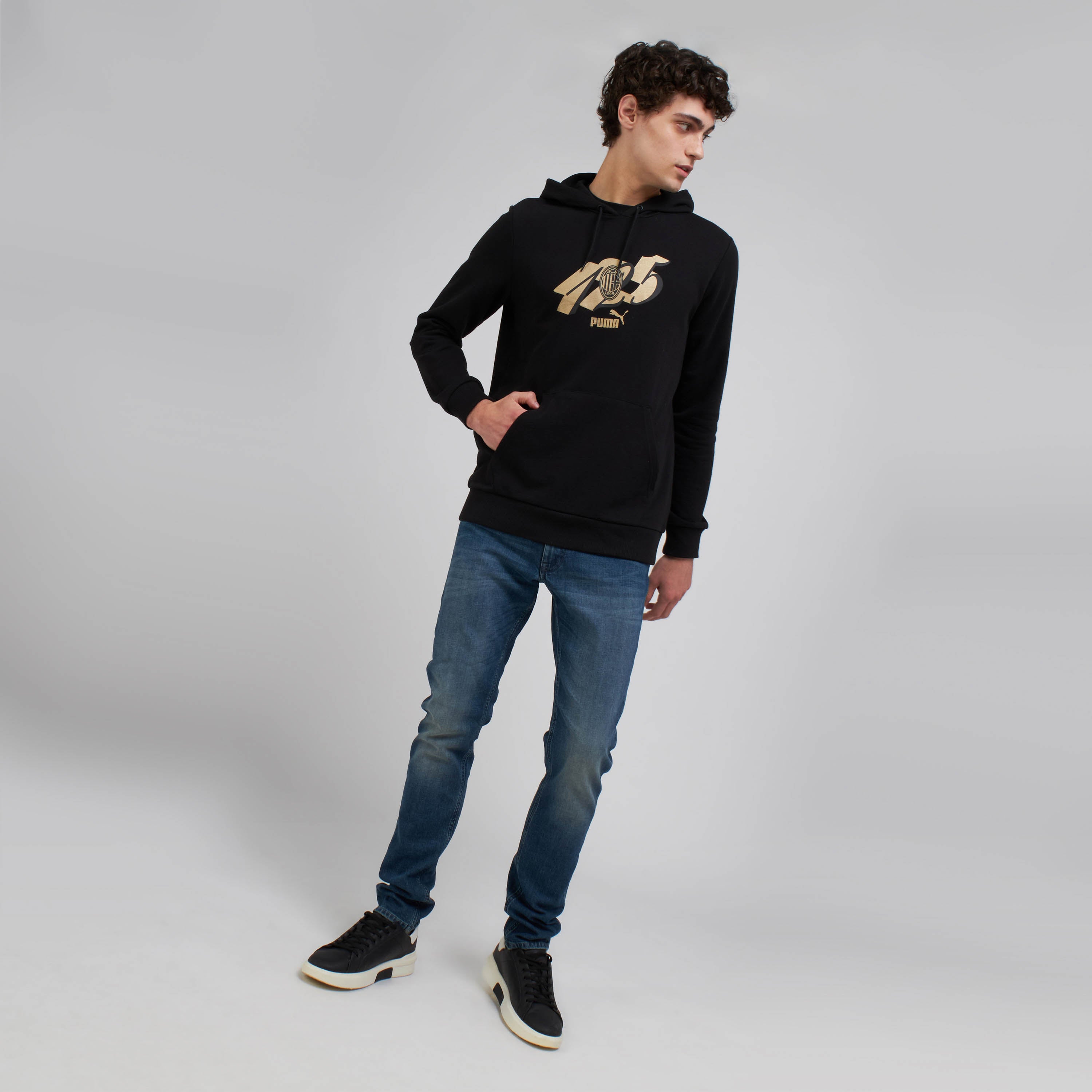 AC Milan 125 Anniversary Culture felpa uomo nera oro