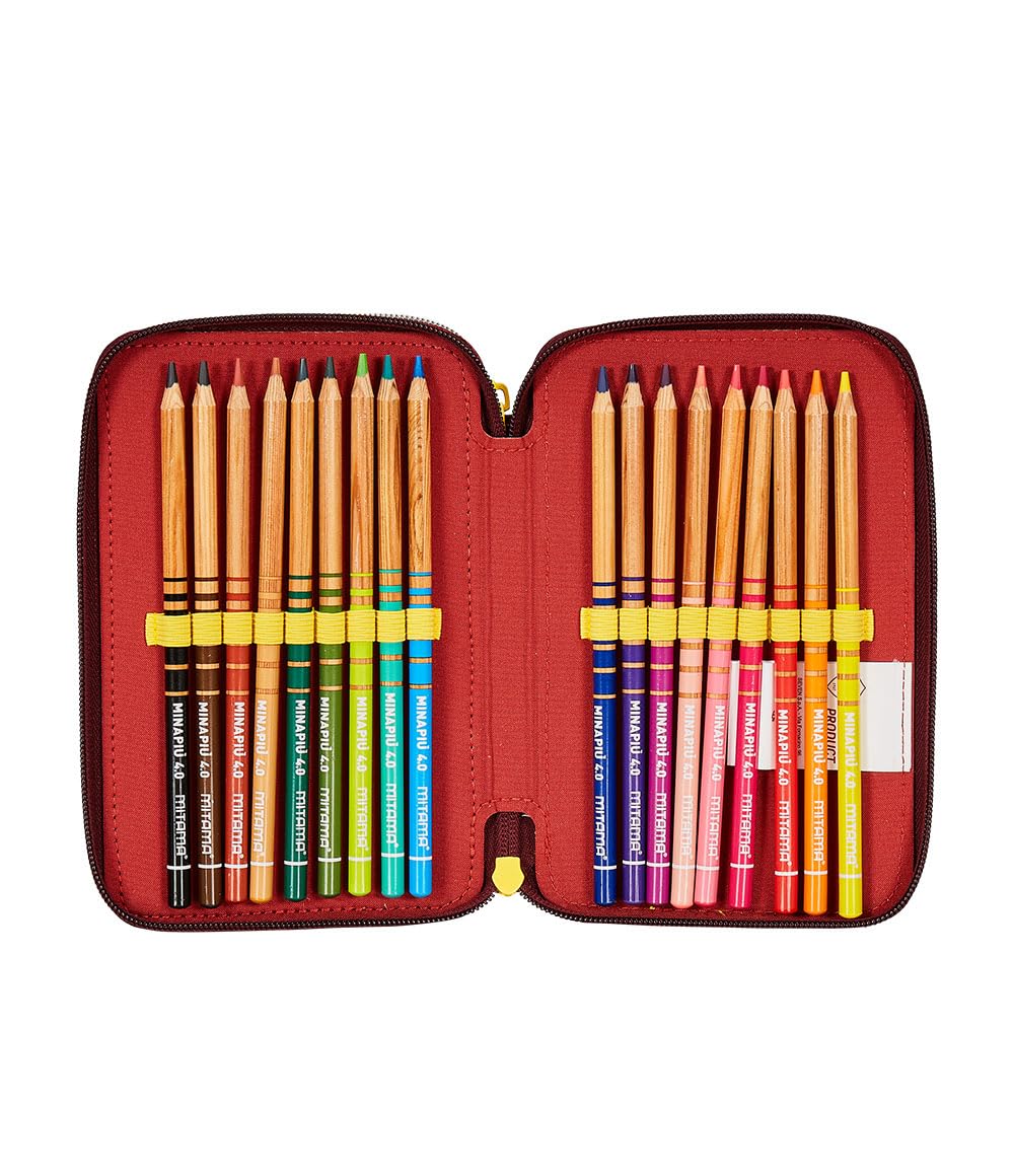 Roma Fanshop AS Roma Astuccio 3 Scomparti rosso giallo scuola