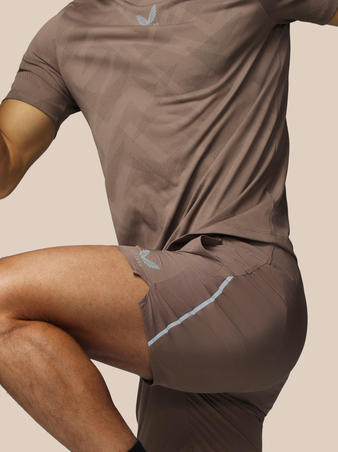 Twente Castore Apex 6" short running taupe uomo