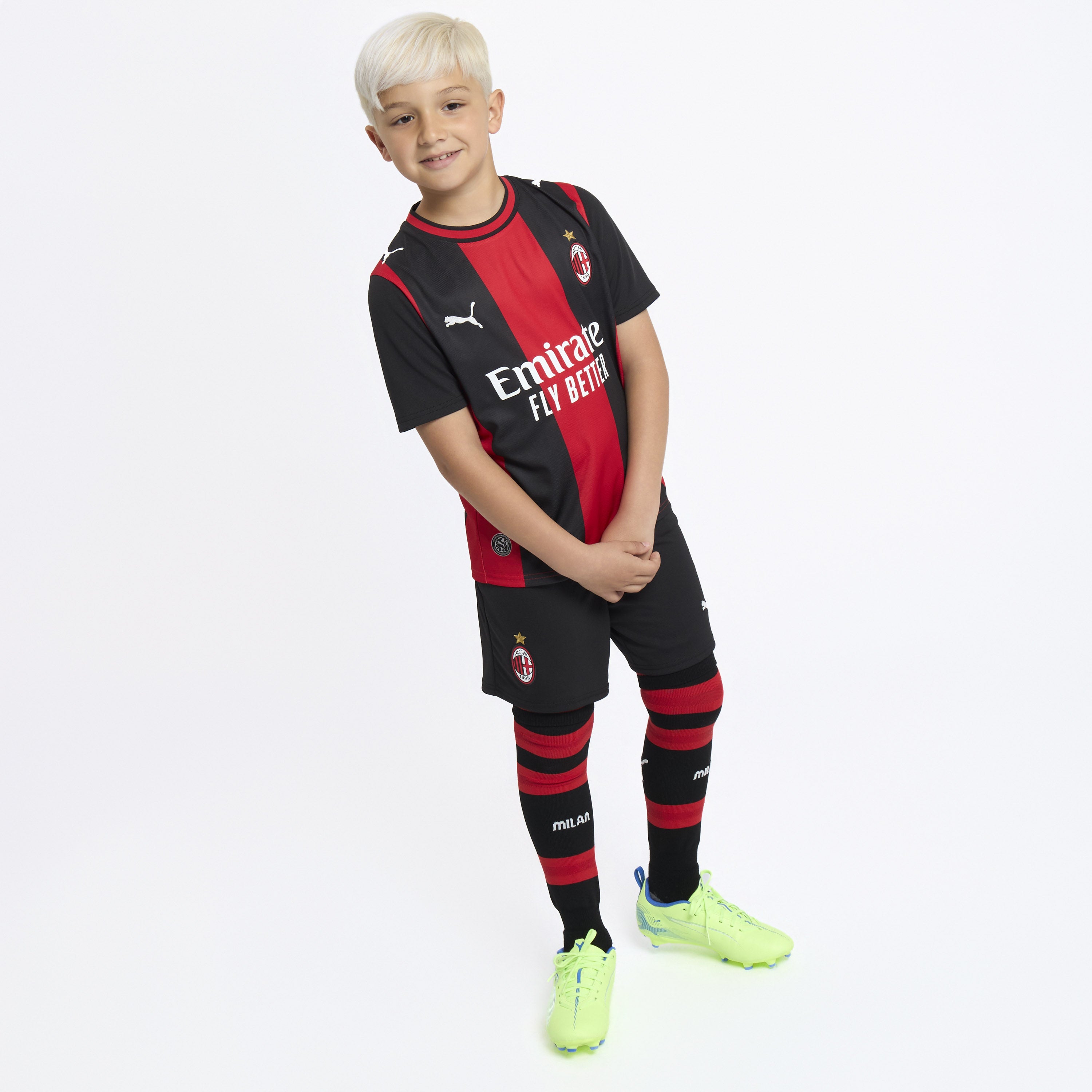 AC Milan Kit Gara Home 2026/27 pantaloncini neri bambino traspiranti