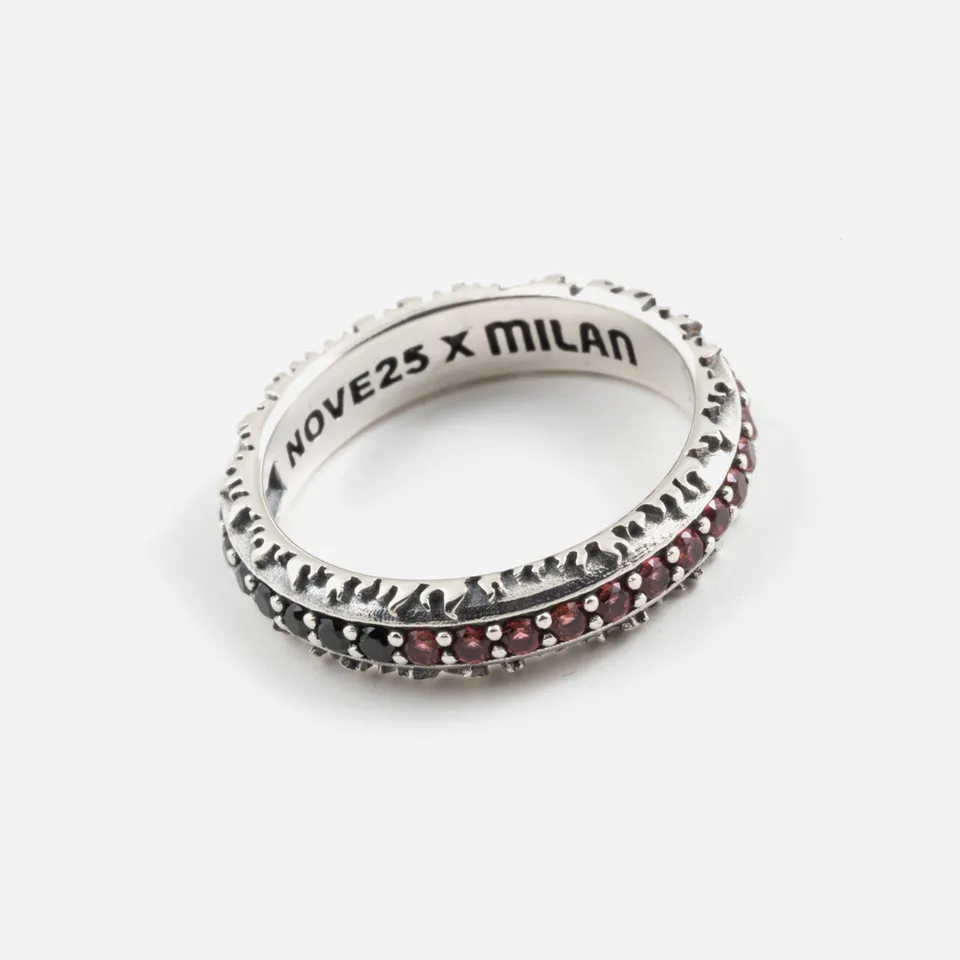 AC Milan Nove25 x Milan anello argento 925 zirconi misura 16