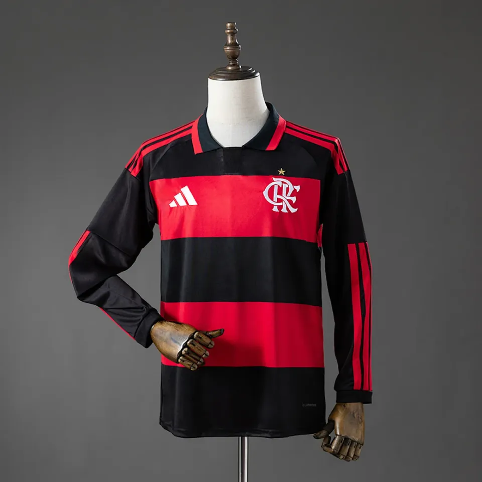 Flamengo 2026/27 maglia manica lunga righe rosse-nere 4XL