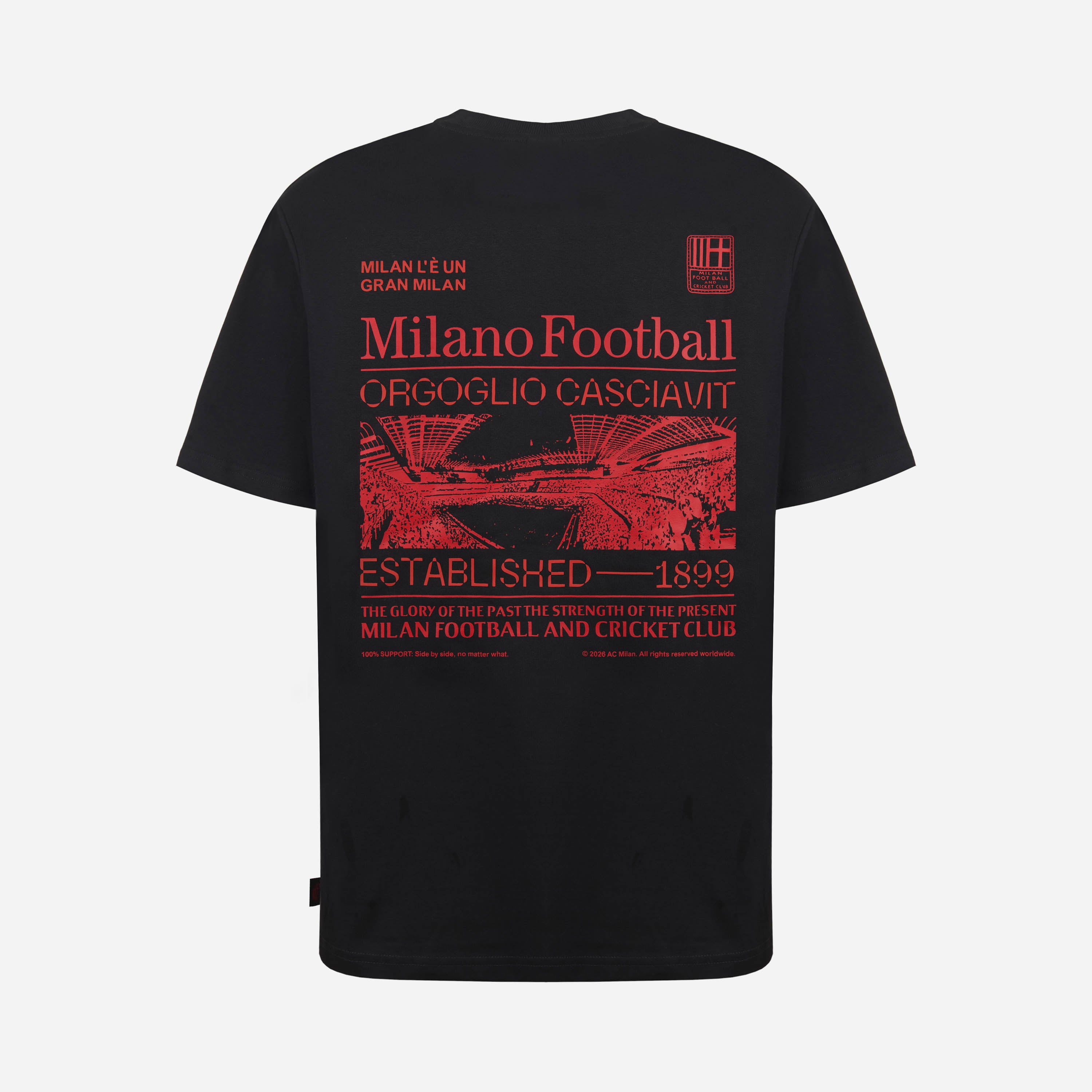 AC Milan Casciavit t-shirt uomo nera cotone 1899