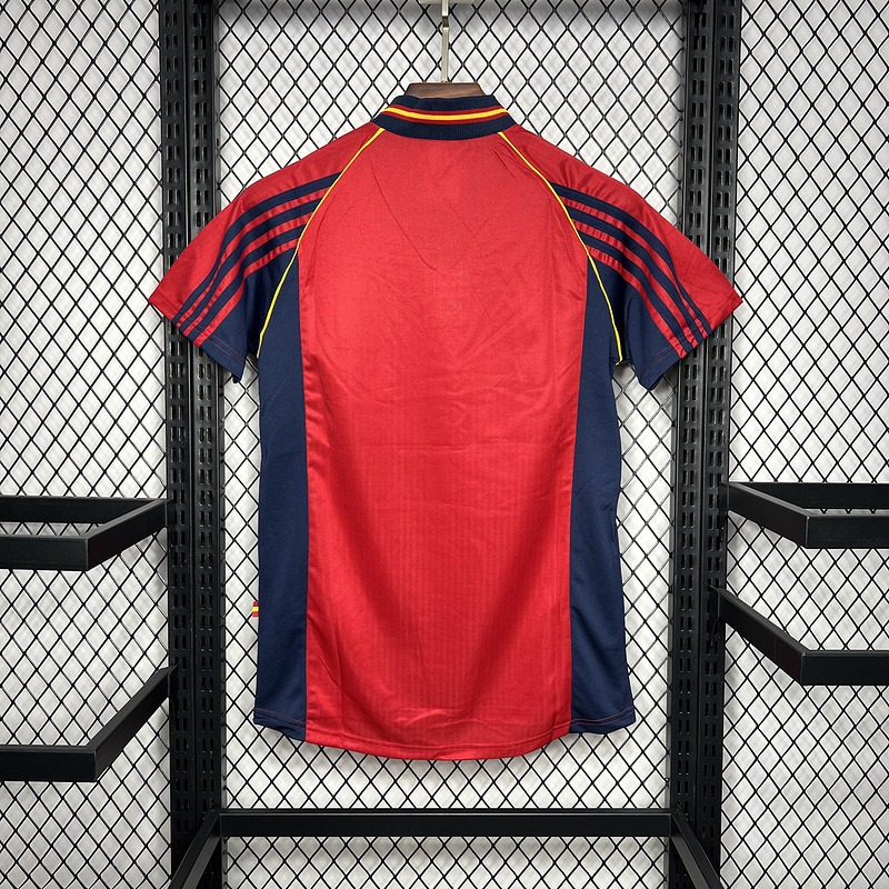 Tifoso Store Spagna 1998 maglia retro rossa maniche blu
