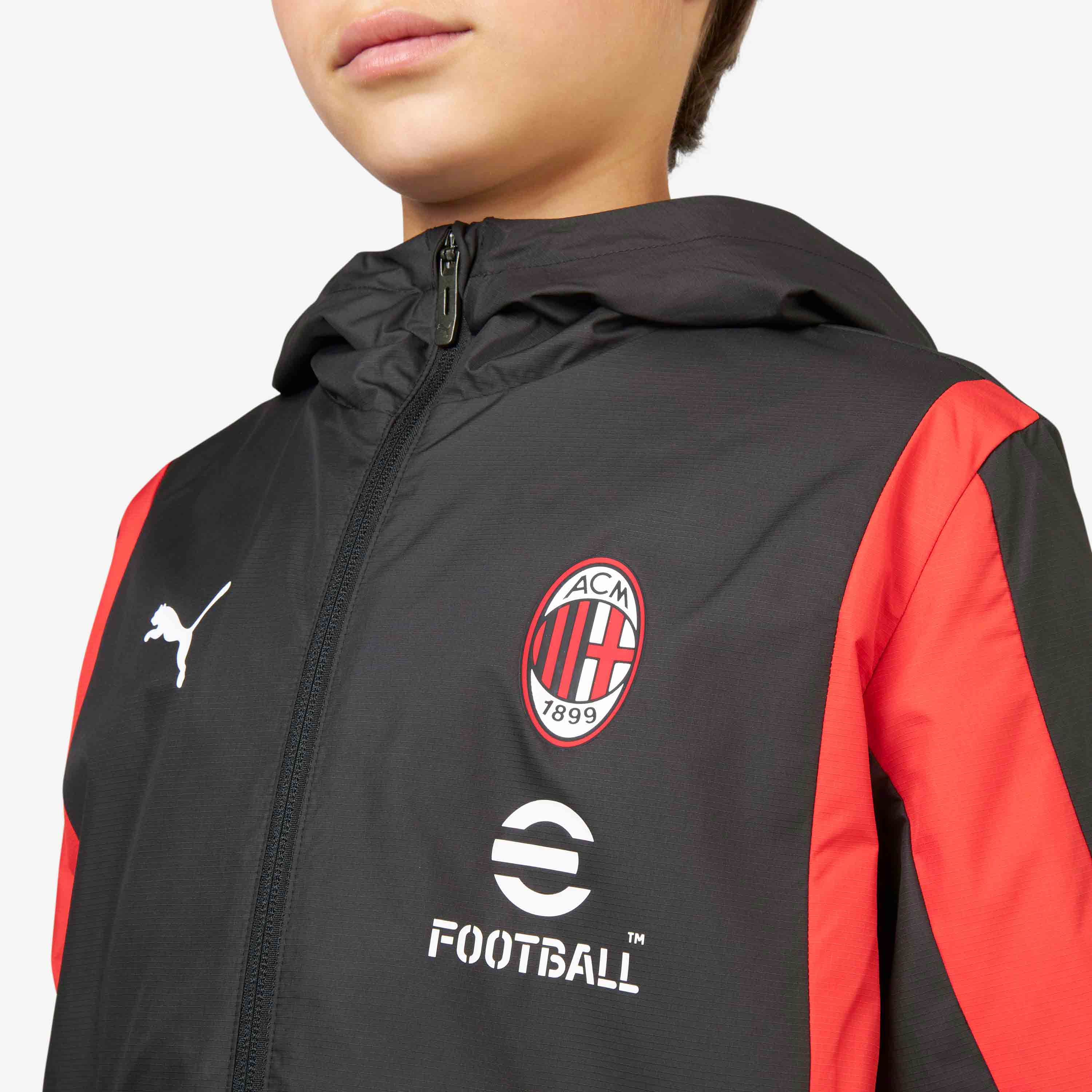 AC Milan Prematch 2023/24 giacca bambino zip cappuccio drycell