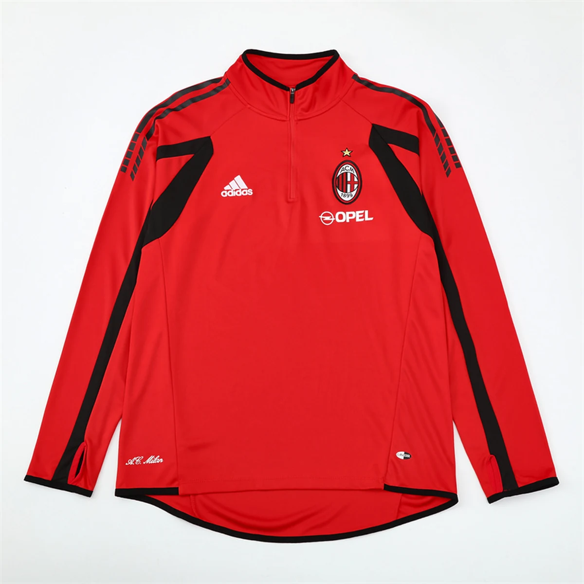 Tifoso Store Felpa Milan 2005/06 Rossa Mezza Zip maglia felpa