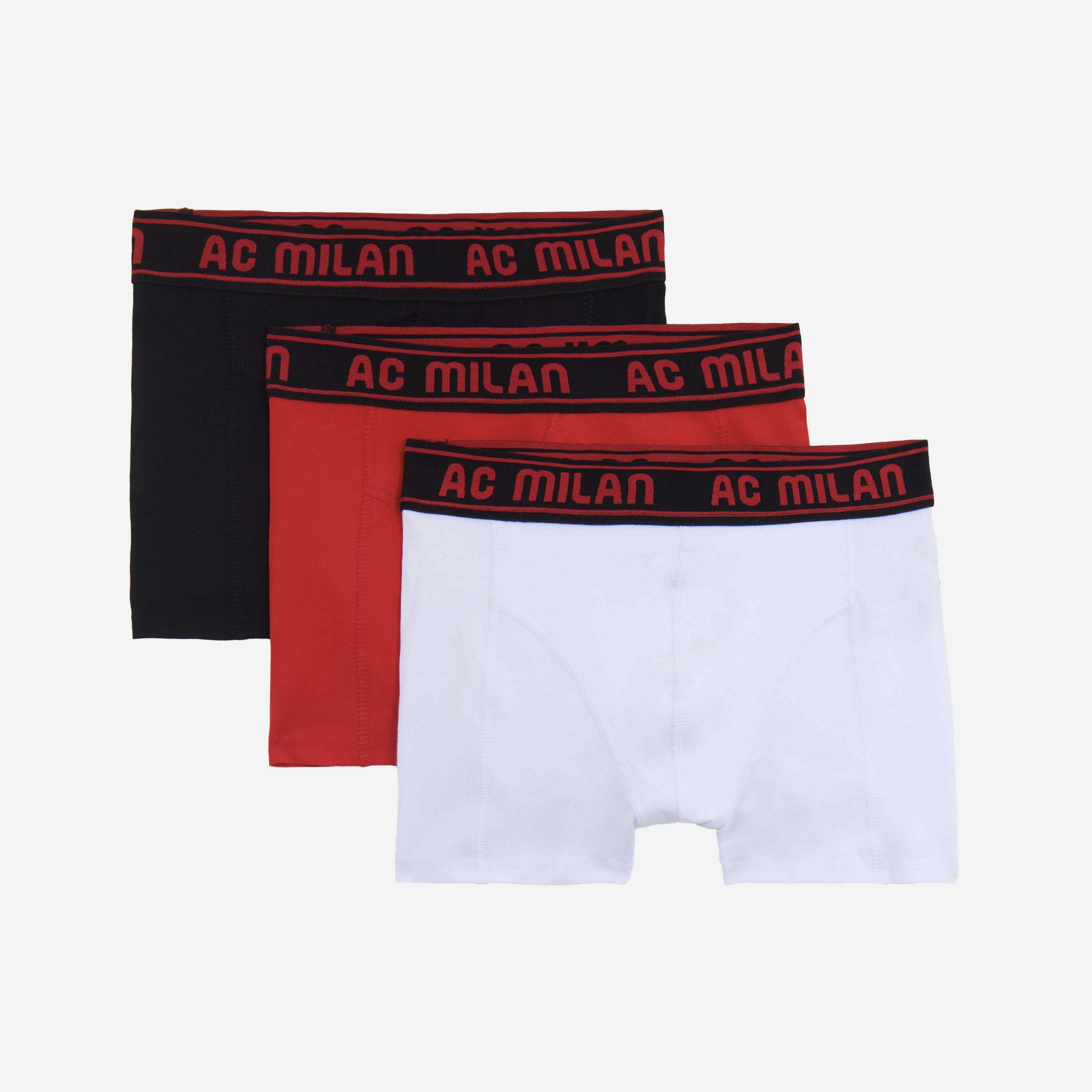AC Milan Accessori set 3 boxer bambino cotone nero rosso