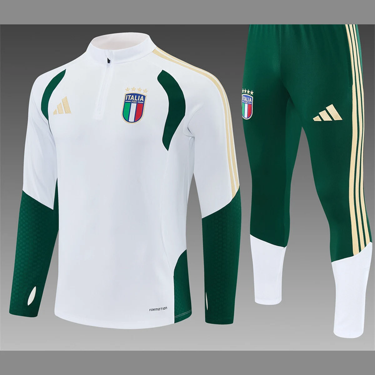 Tifoso Store Bambino Tuta Italia 2026/27 bianca mezza zip
