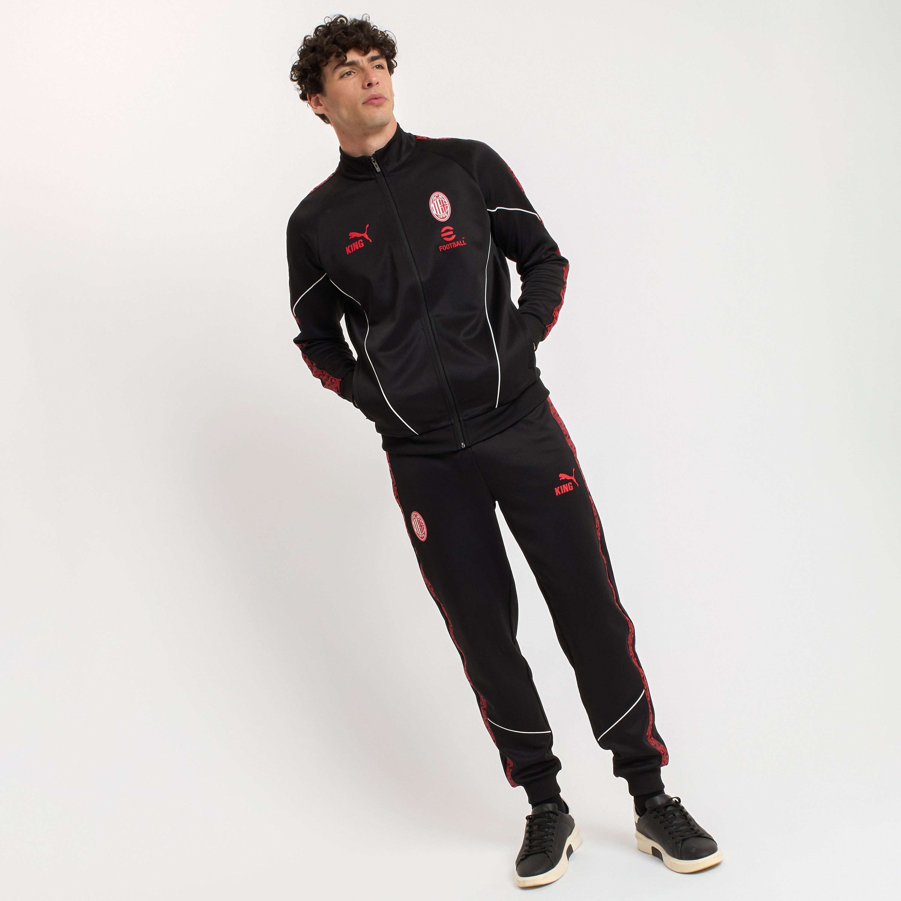 AC Milan King giacca uomo nera zip taglia regolare