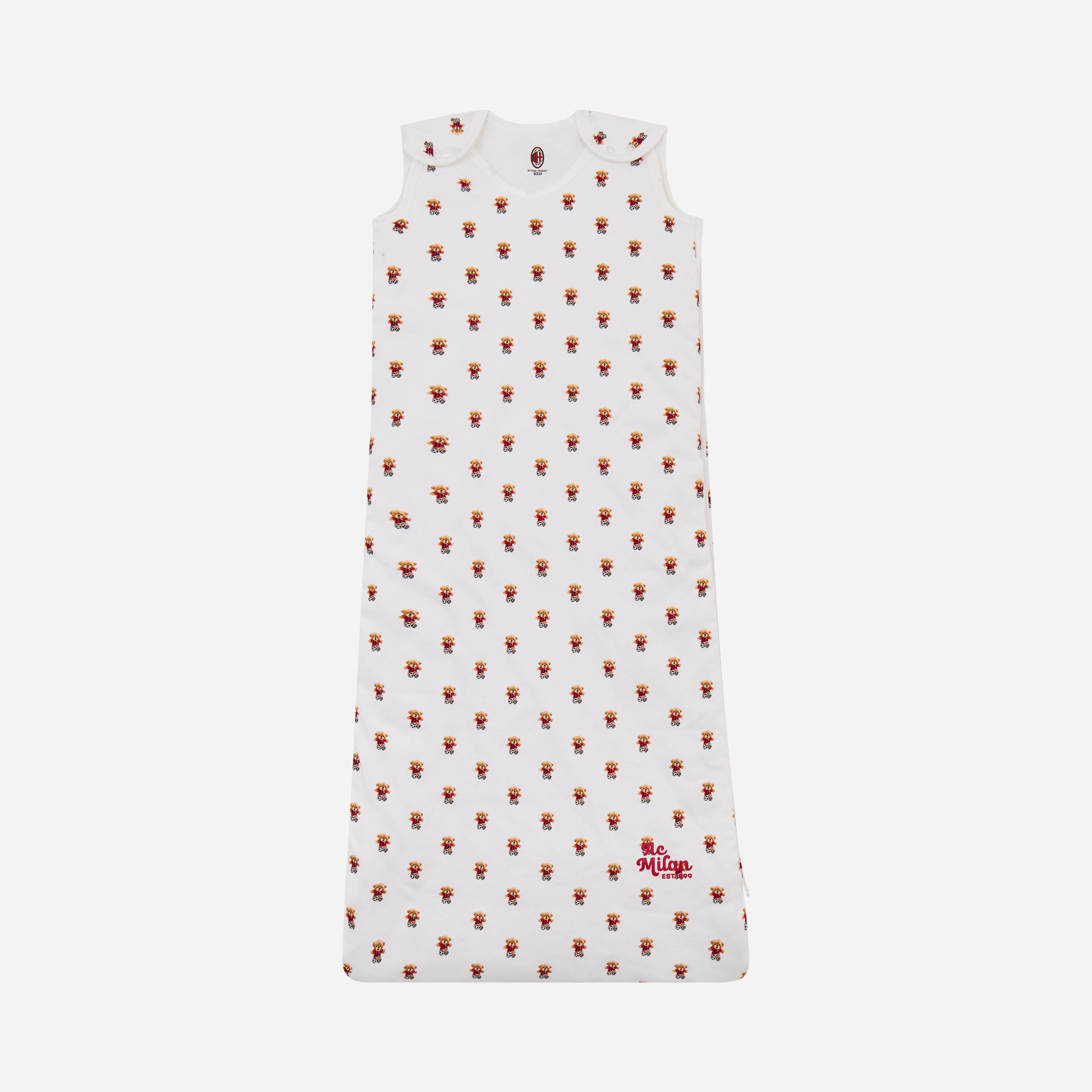 AC Milan sacco nanna neonato bianco 90 cm cotone orsacchiotti