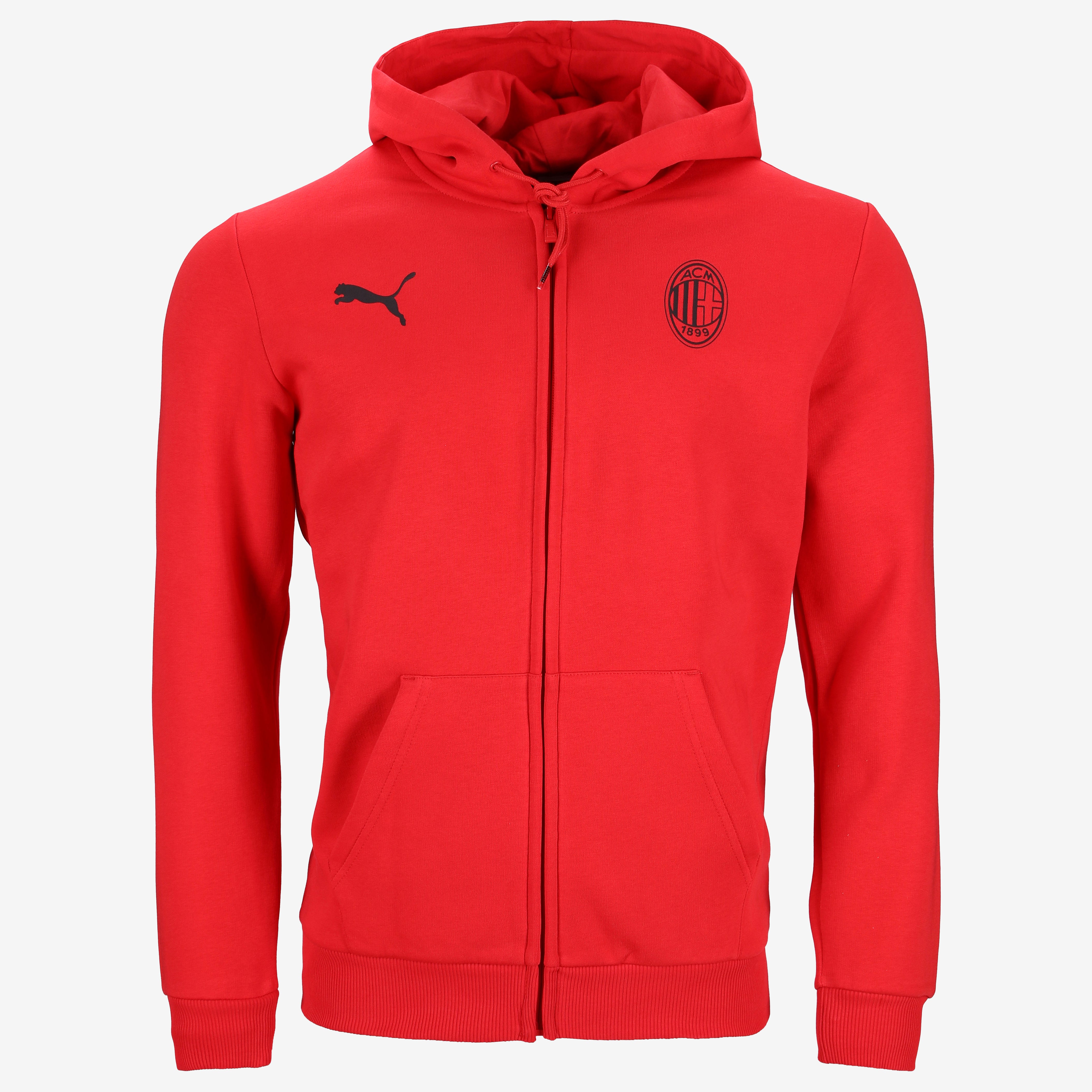 AC Milan Essential Collection Felpa Zip Rossa Uomo Logo