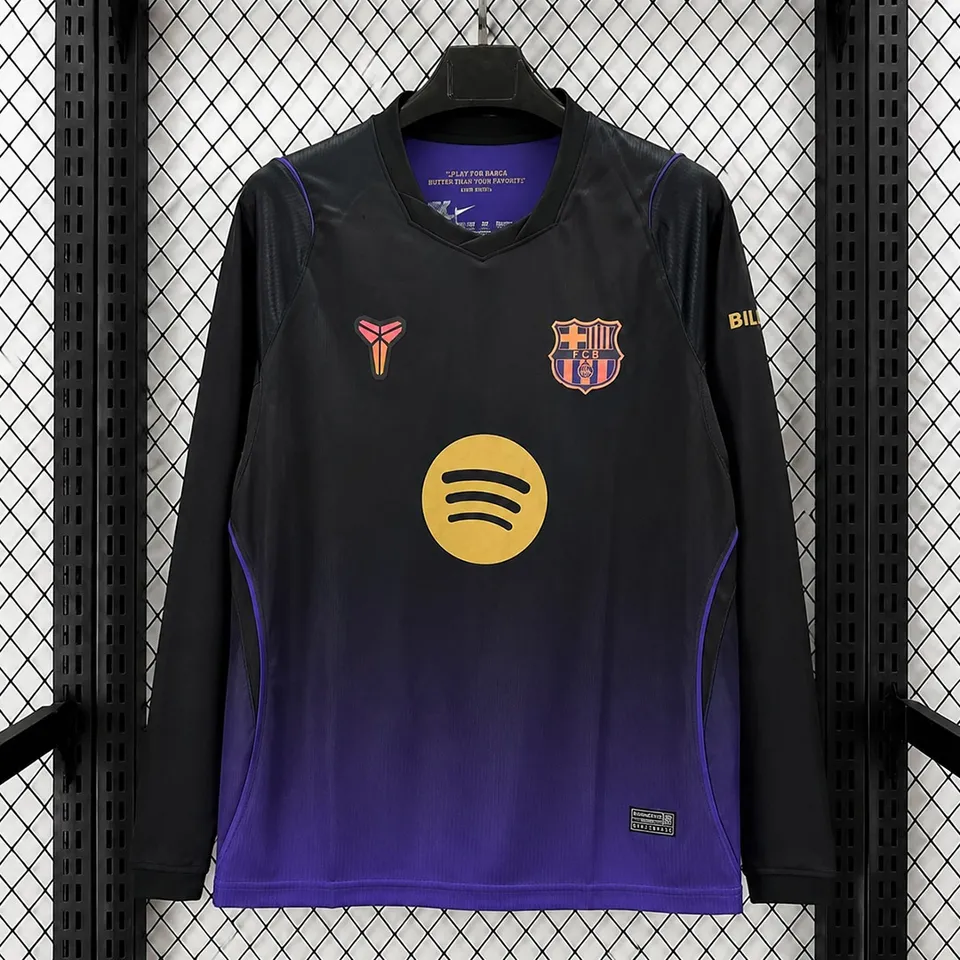 Tifoso Store Maglie da Calcio Barcellona Away 2026/27 maglia manica lunga nera viola
