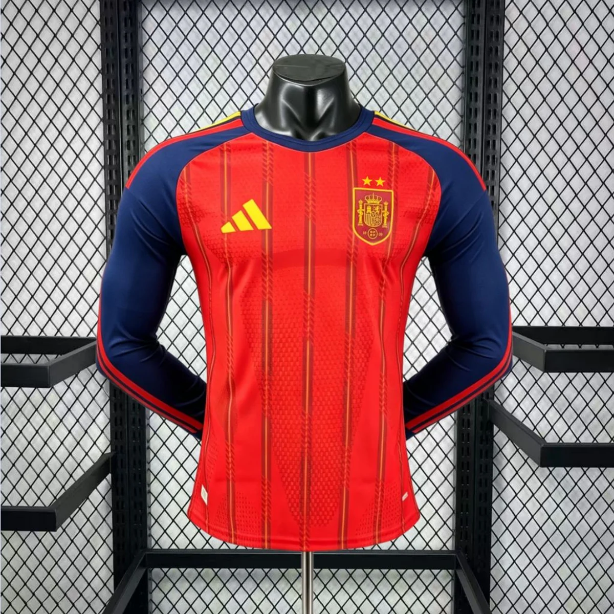 Spagna Prima Maglia Mondiale 2026 maglia calcio Player manica lunga