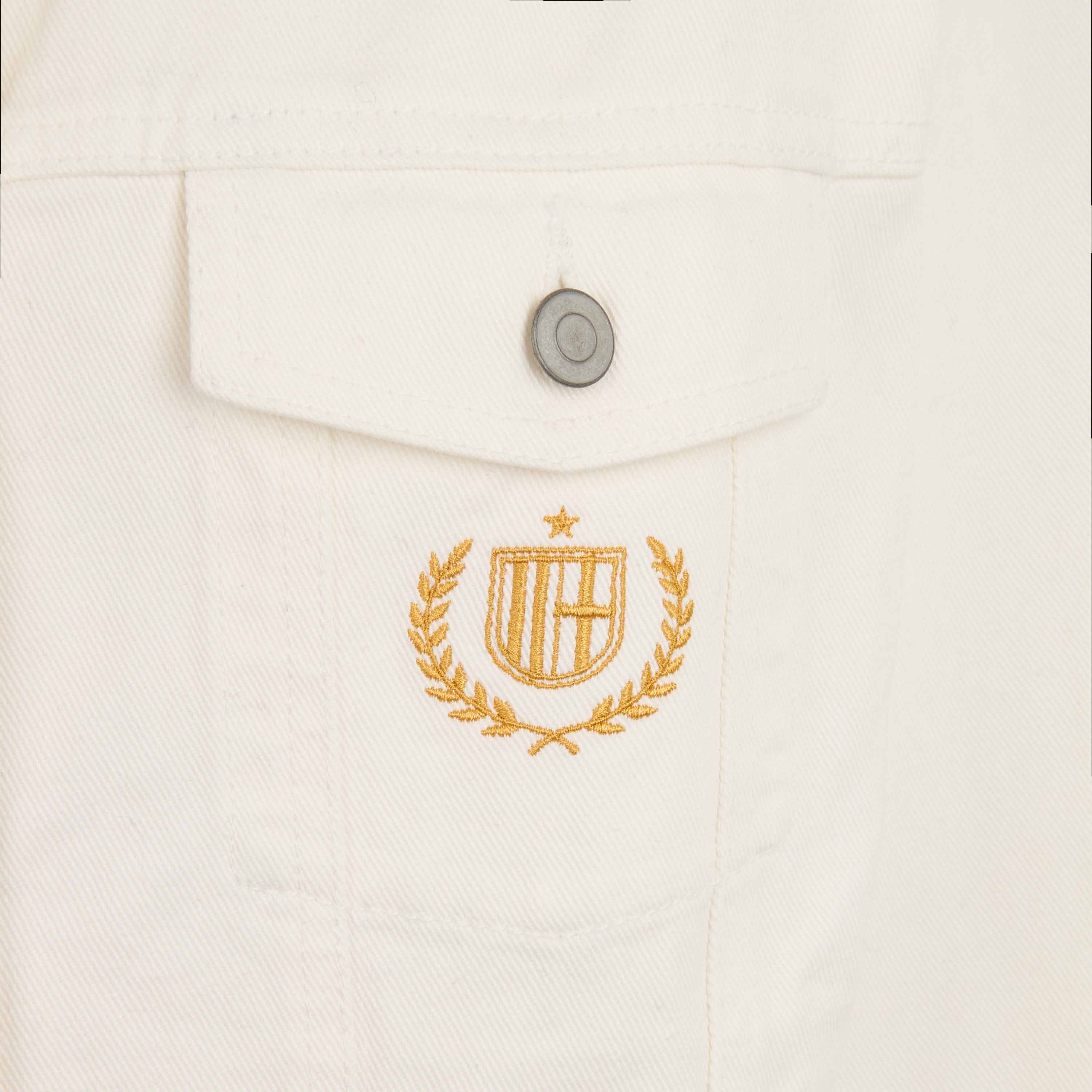 AC Milan giacca denim bianca donna ricamata XS