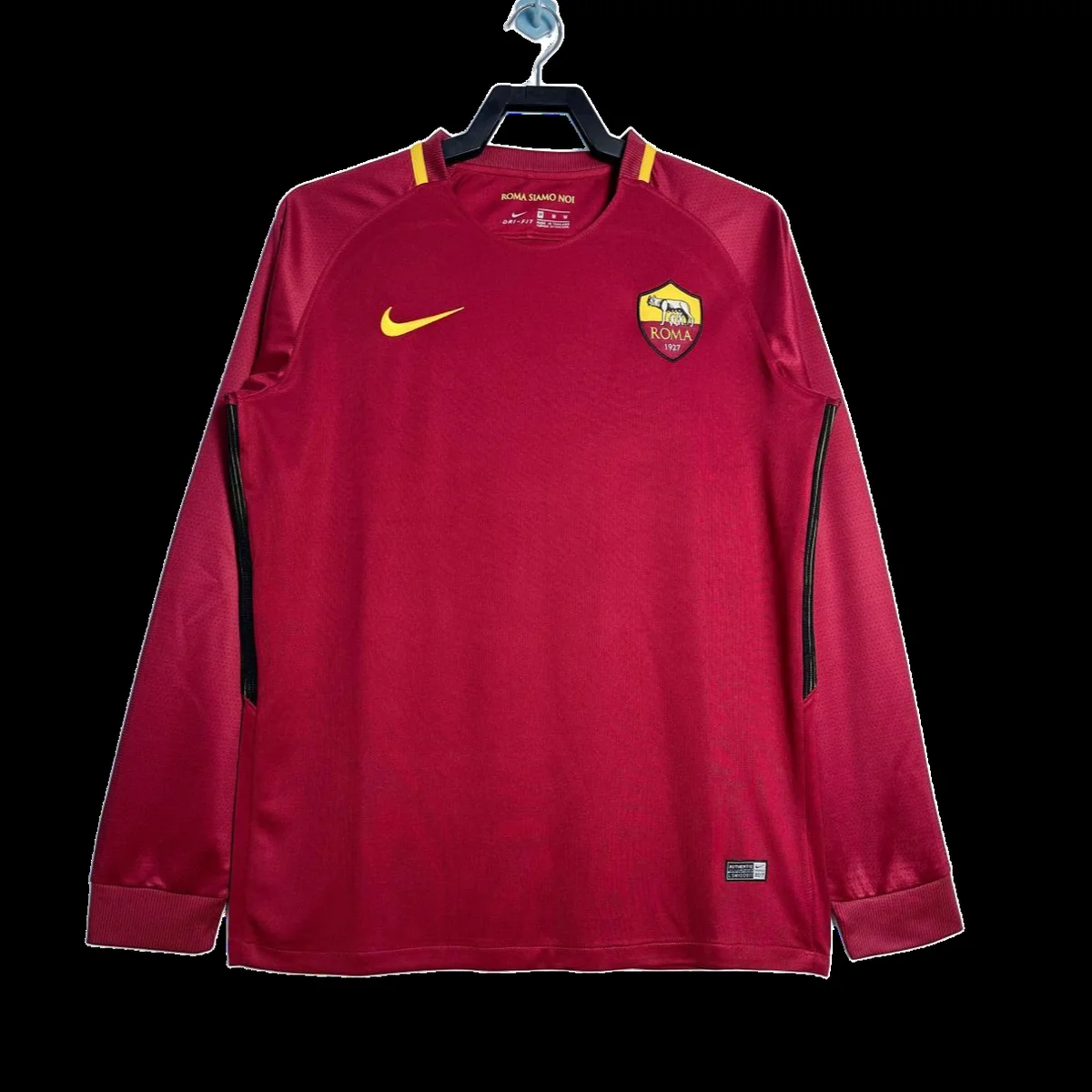 Roma 2017/18 Manica Lunga Maglia Retro rossa