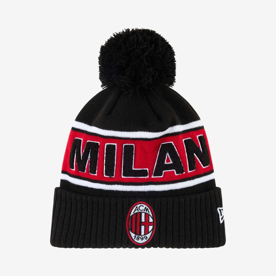 AC Milan New Era berretto pom-pom nero acrilico