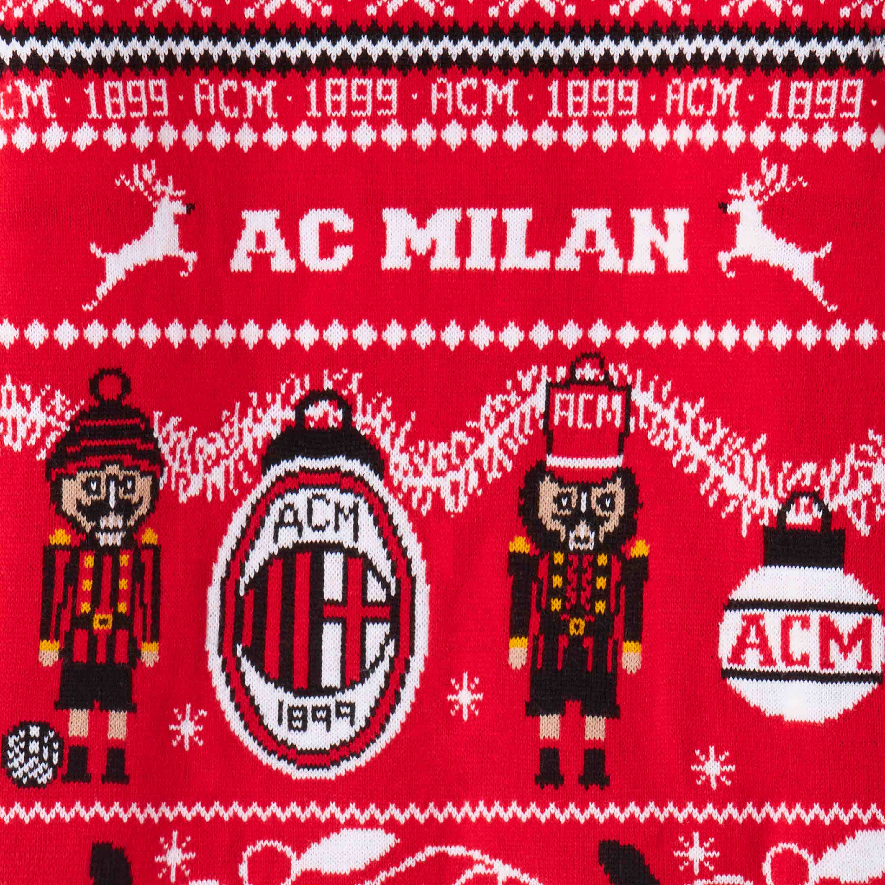 AC Milan Kids Christmas Jumper Bambino Rossonero 8 10 12 Anni