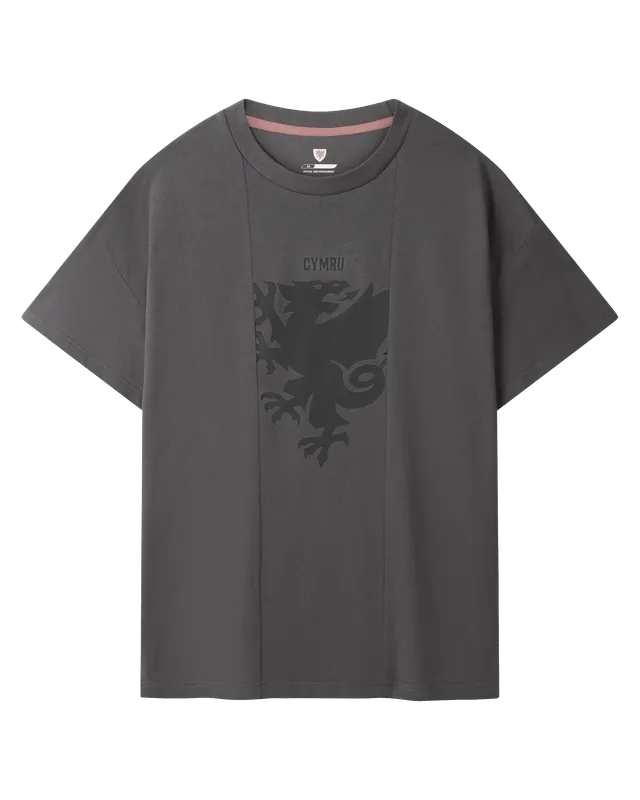 Wales Fanwear Draig Crest maglietta carbone traspirante