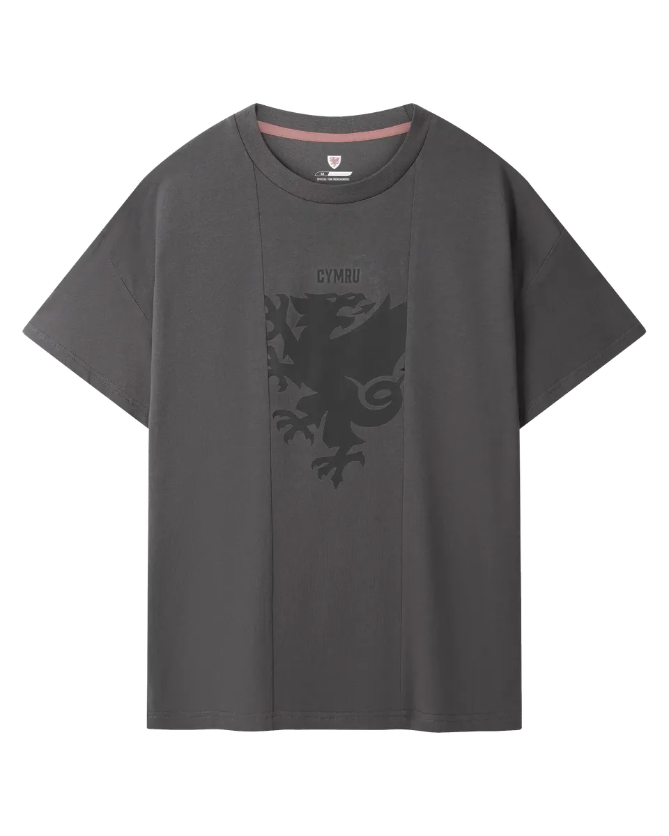 Wales Fanwear Draig Crest maglietta carbone traspirante