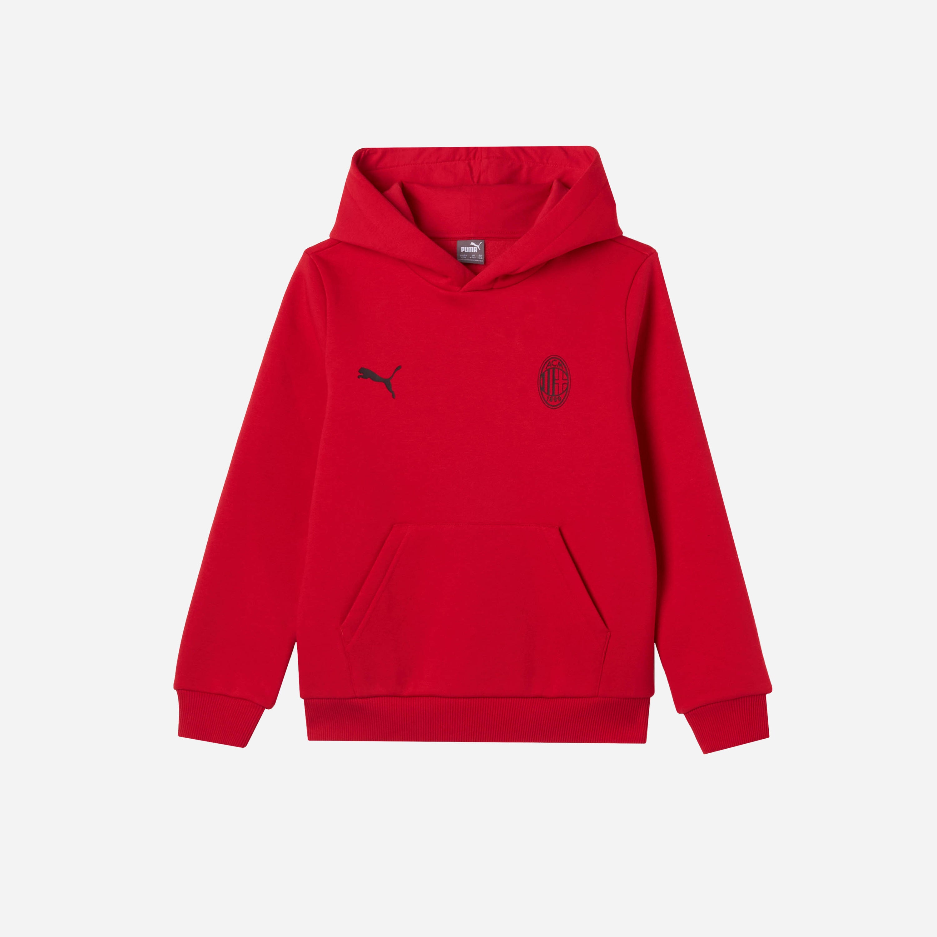 AC Milan Essential Felpa Cappuccio Bimbo Rossa 6-16 Anni