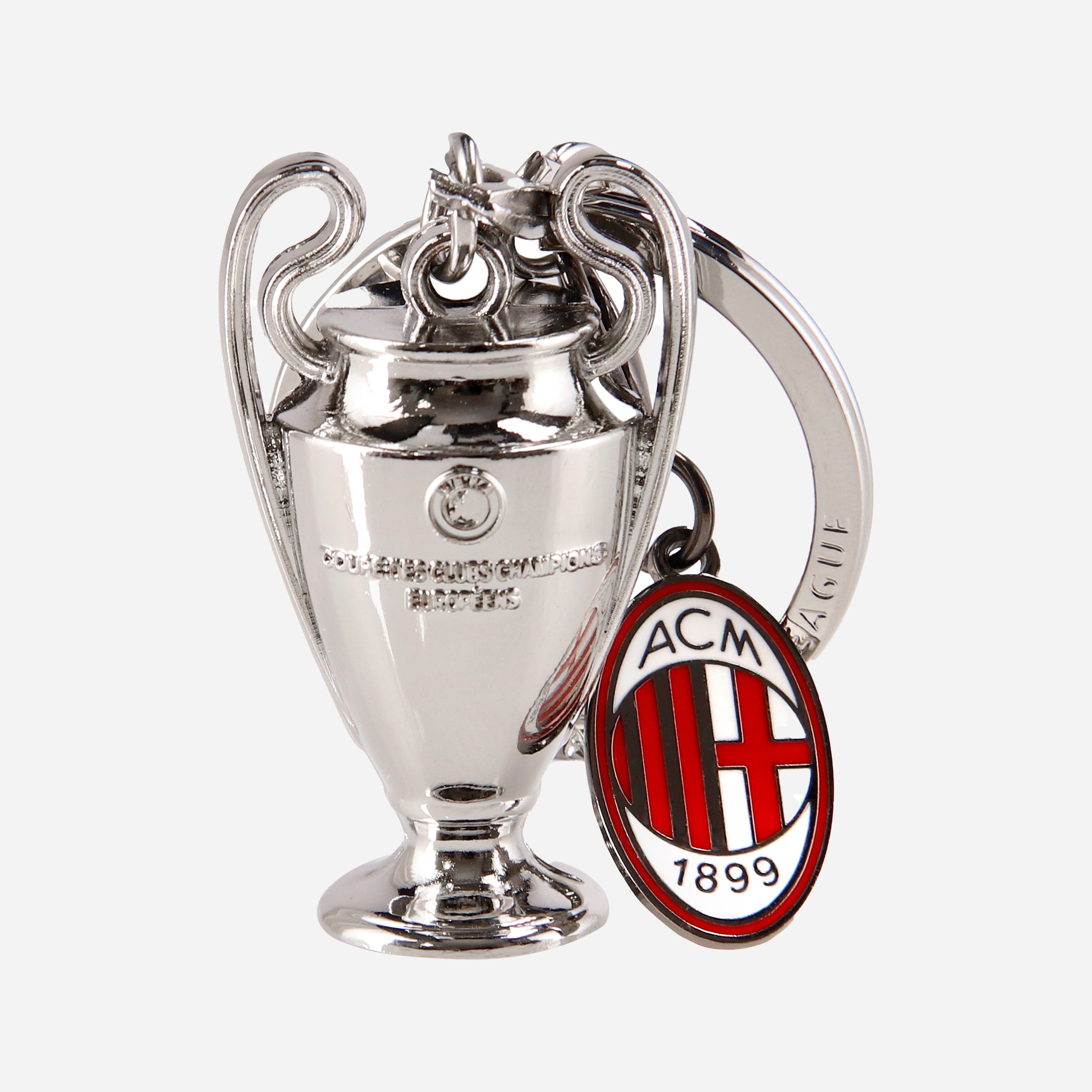 AC Milan Champions League Trophy portachiavi doppio ciondolo