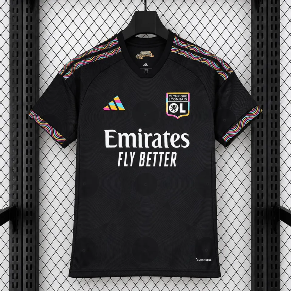 Lione Terza Maglia 2026/27 Nera - Maglia Calcio Onde
