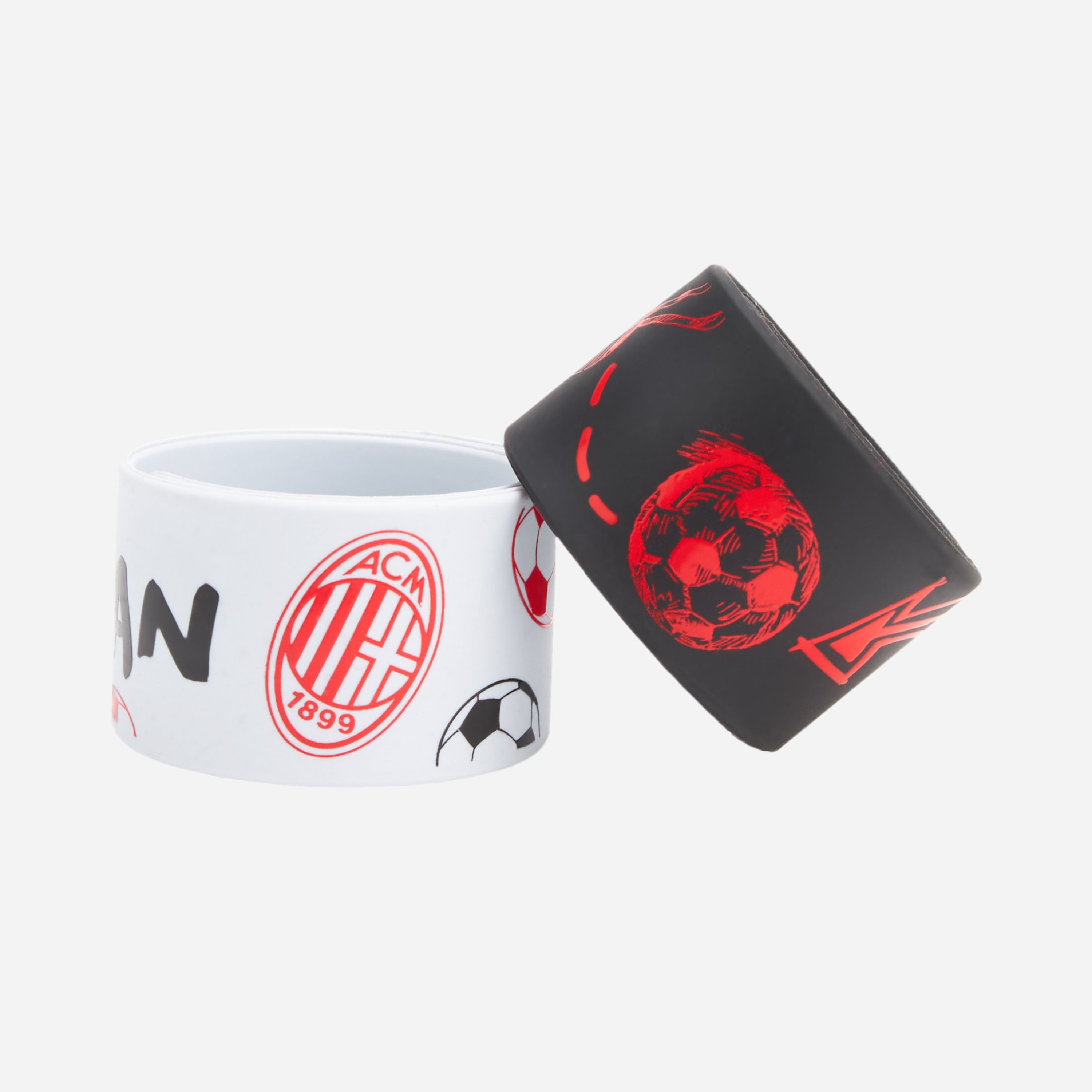AC Milan Snap Bracelet Bracciale silicone nero taglia unica