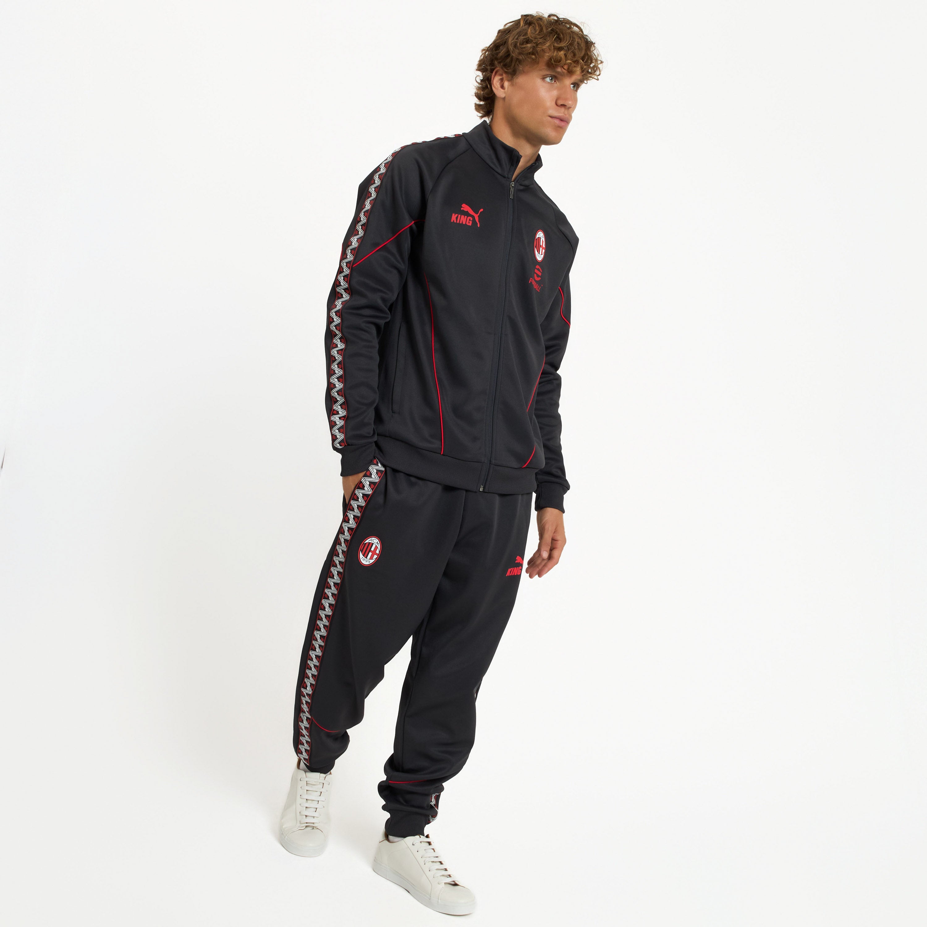 AC Milan King Giacca Grigia Zip Uomo taglia M poliestere