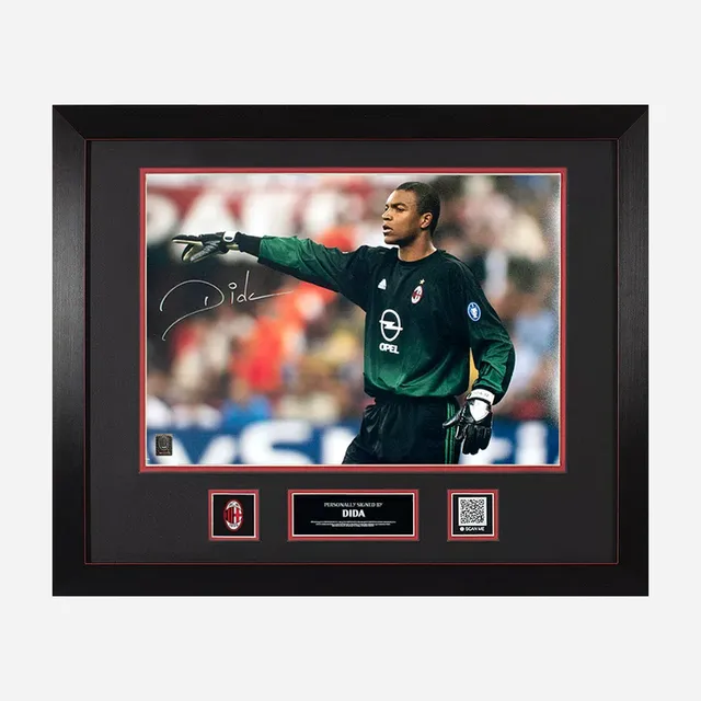 AC Milan Dida Foto Ufficiale Firmata con Cornice Memorabilia