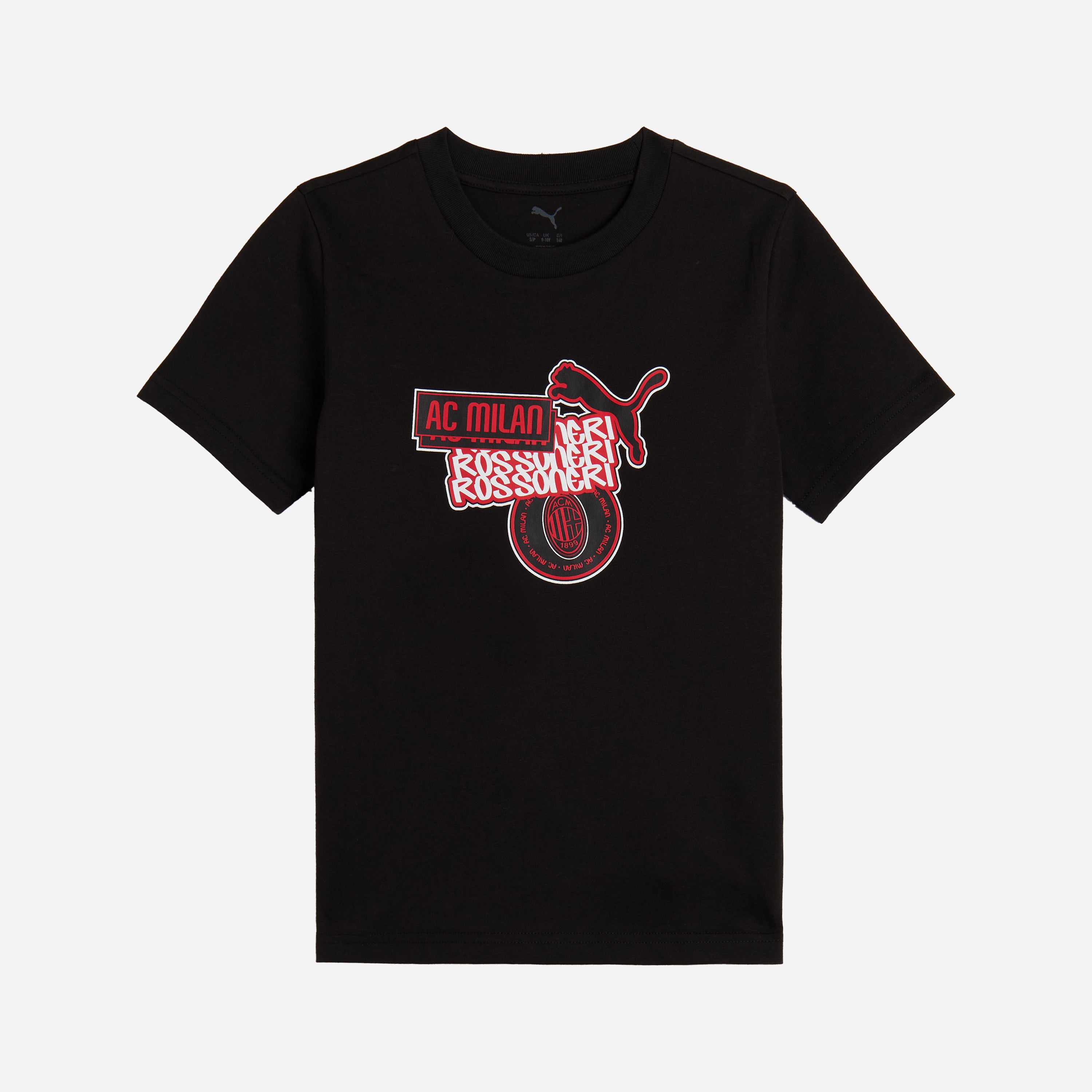AC Milan Culture maglietta bambino nera cotone 6-14 anni
