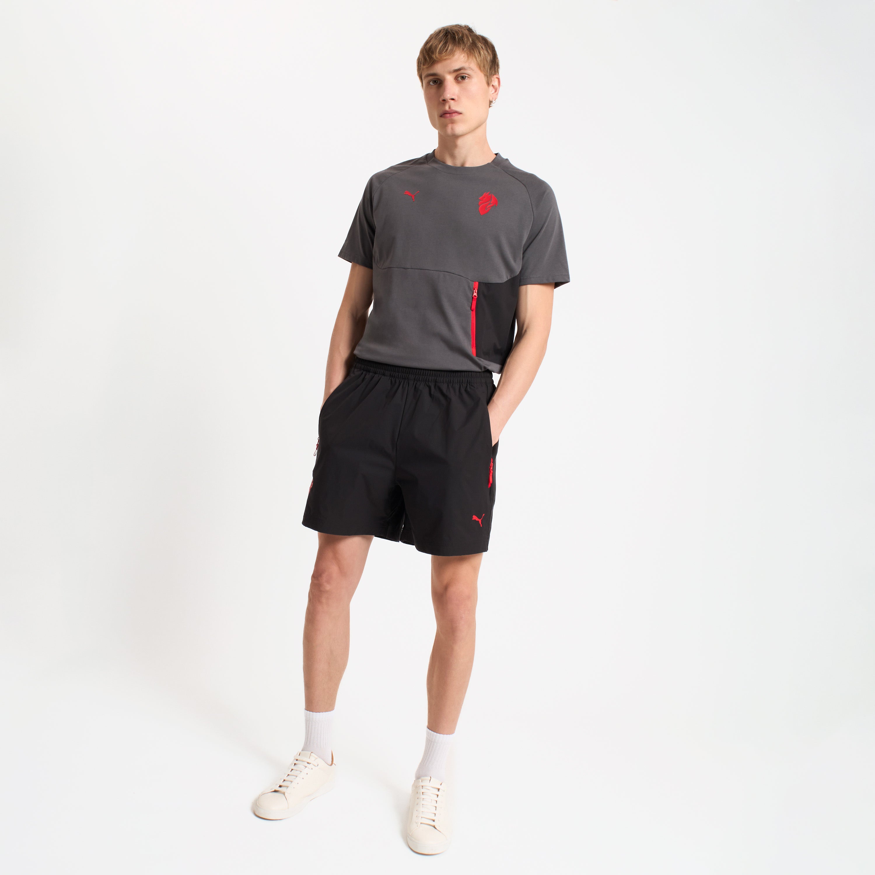AC Milan Pumatech 2025/26 pantaloncini neri uomo tasche