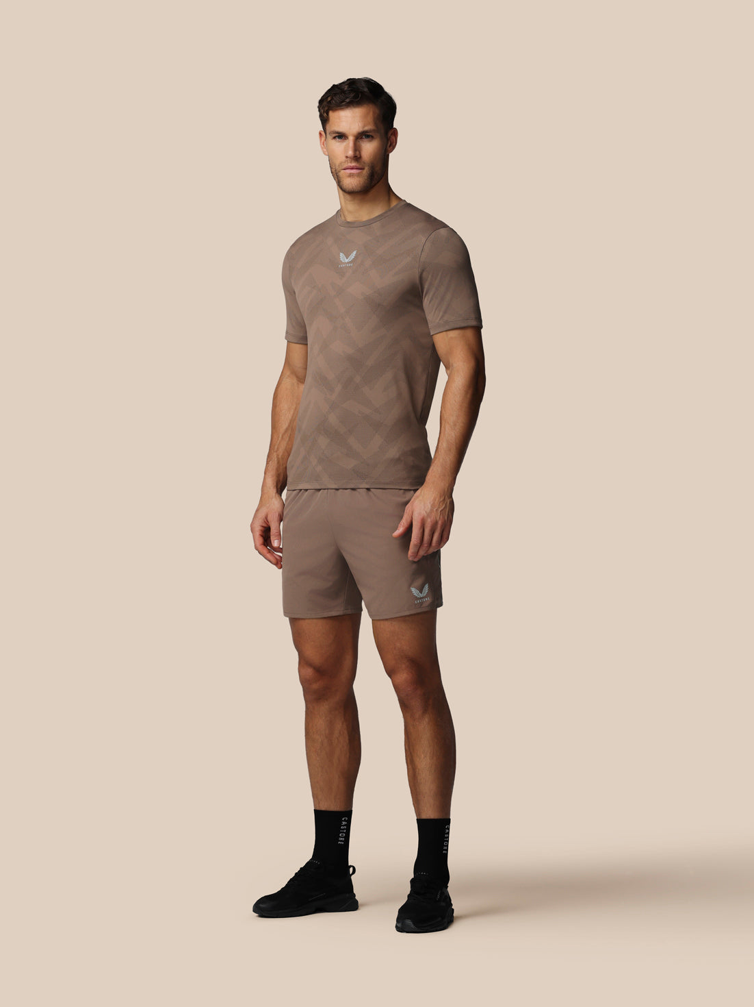 Twente Castore Apex 6" short running taupe uomo