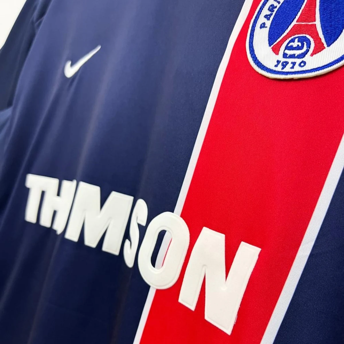 PSG Prima Maglia 2002/03 Retro maglia blu Thomson traspirante