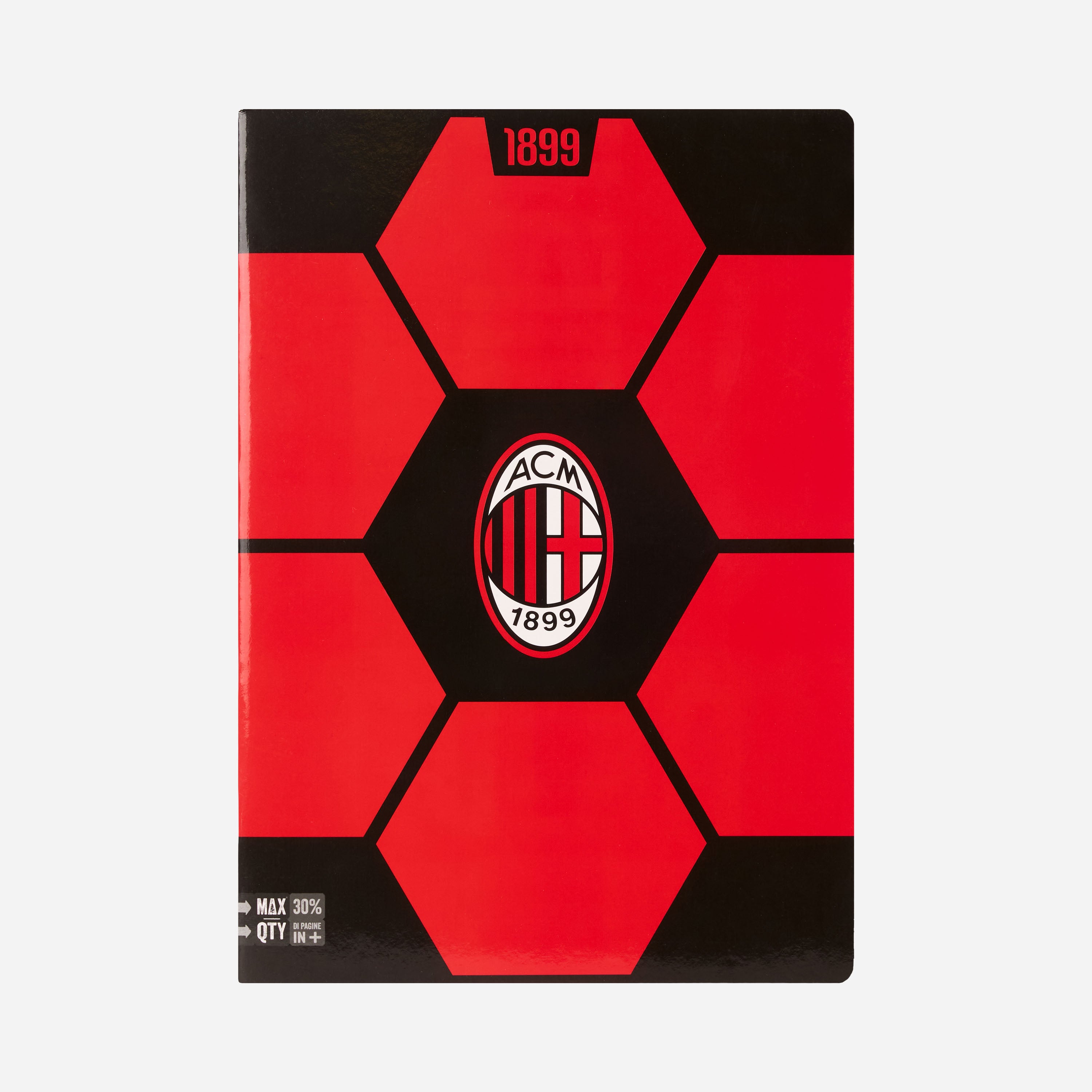 AC Milan Quaderno a Quadretti Rossonero 96 Pagine