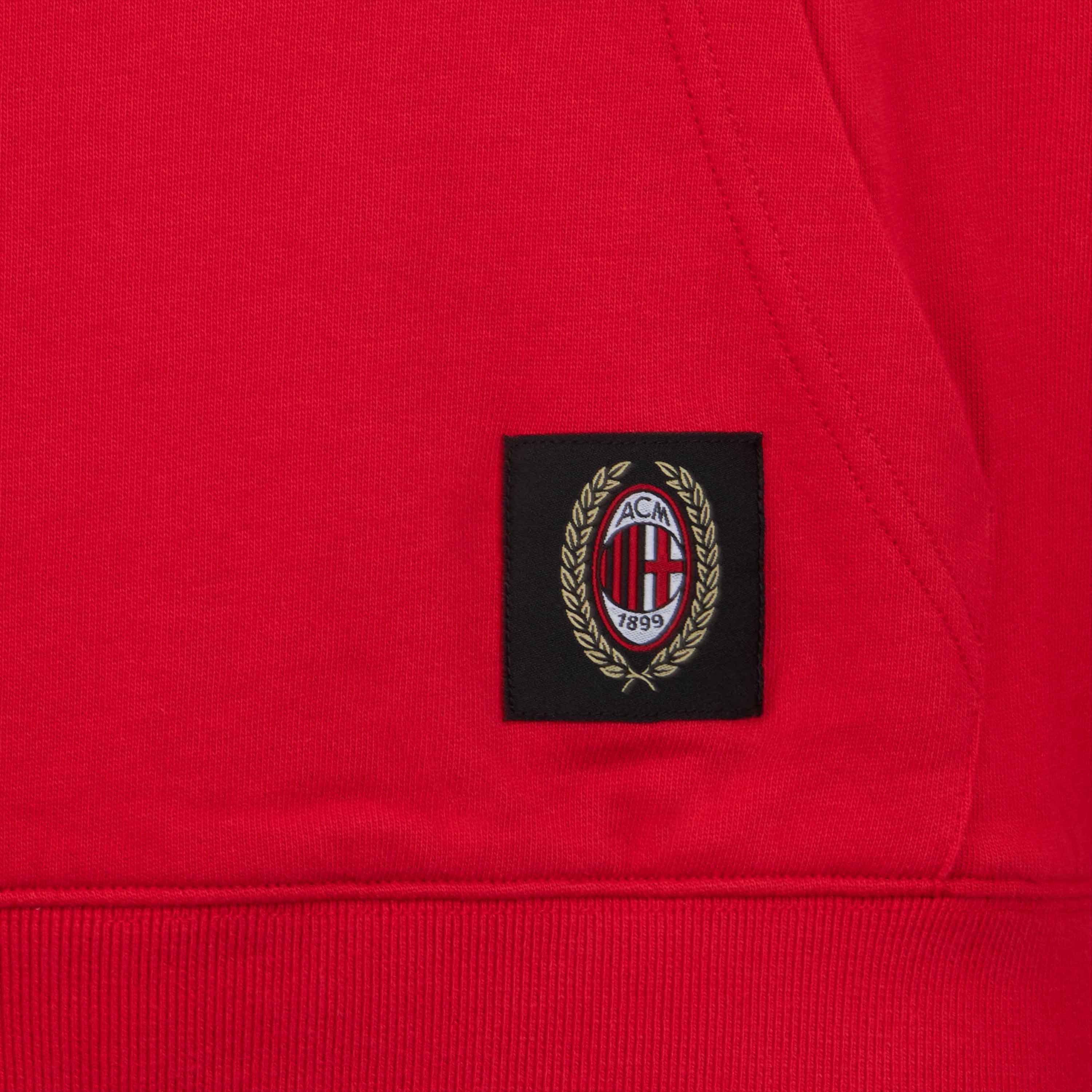 AC Milan Retro 2003 felpa cappuccio rossa cotone