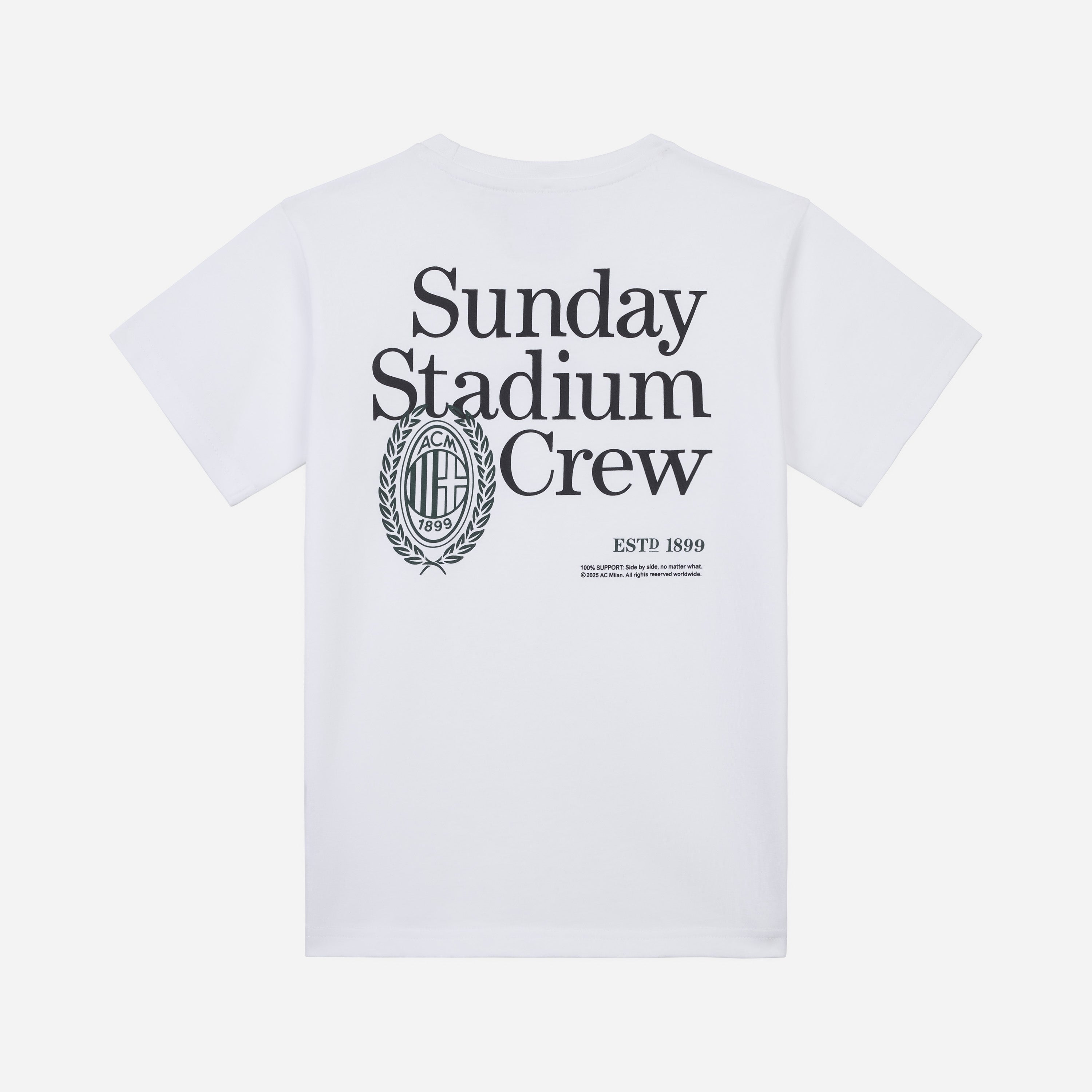 AC Milan Sunday Stadium t-shirt bimbo bianca cotone bio