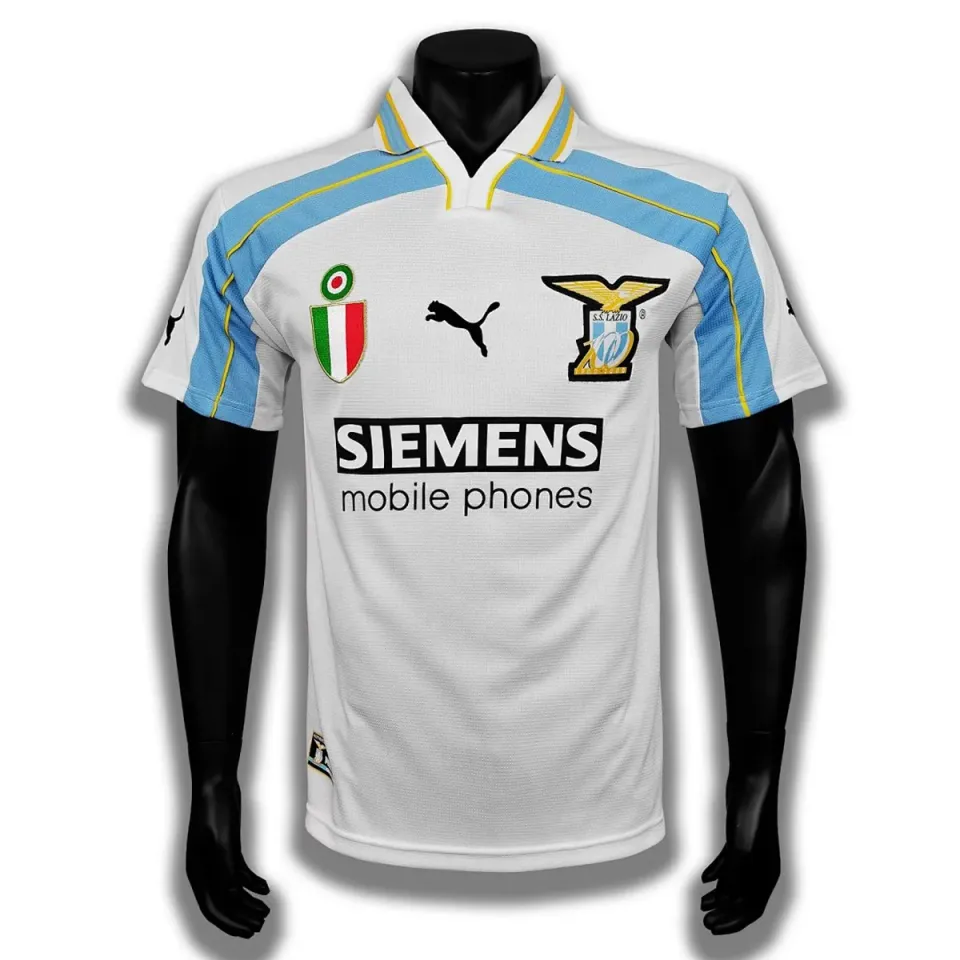 Lazio Seconda Maglia 2000/01 Siemens Retro maglia bianca S-XXL