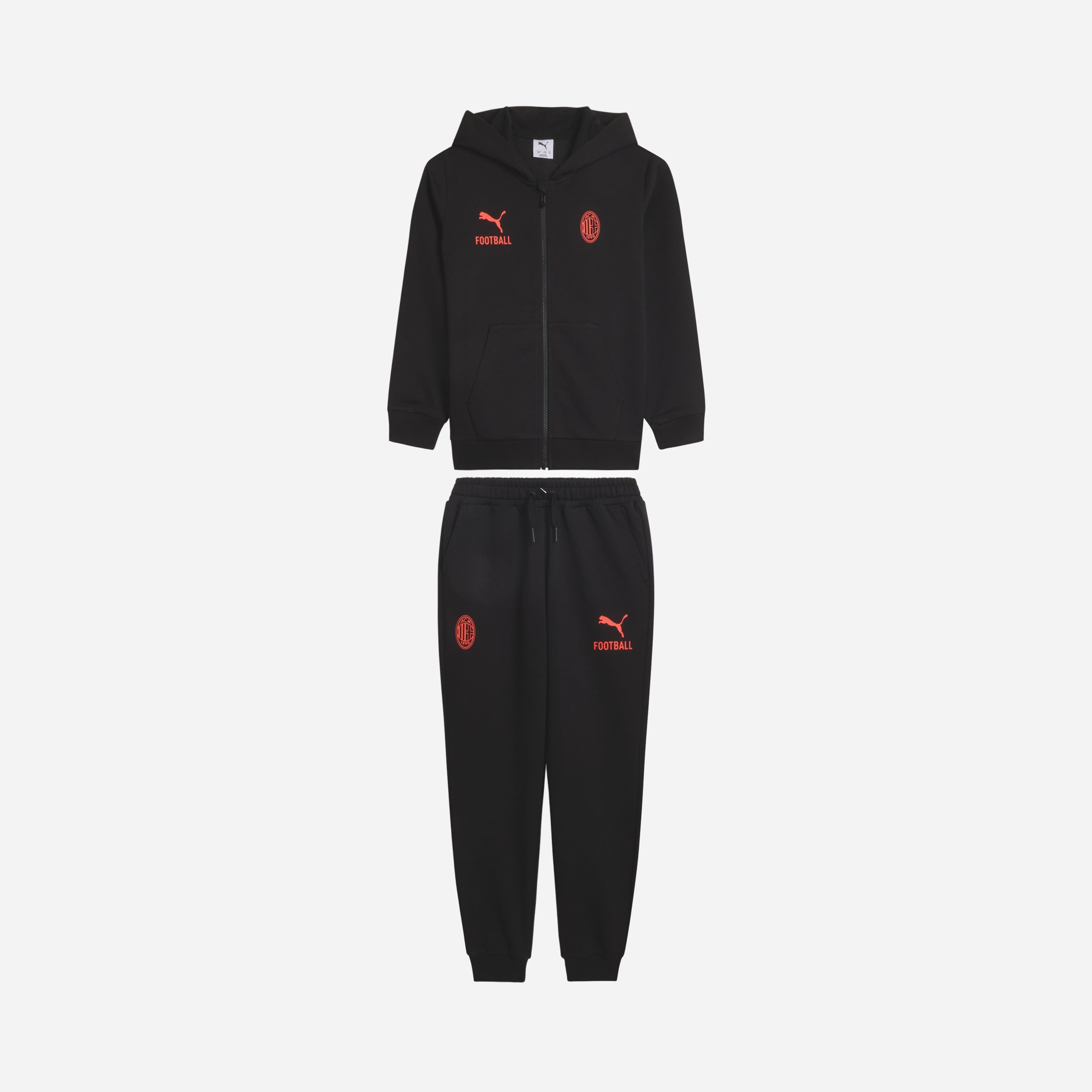 AC Milan Culture Tuta Bambino Nera con Cappuccio